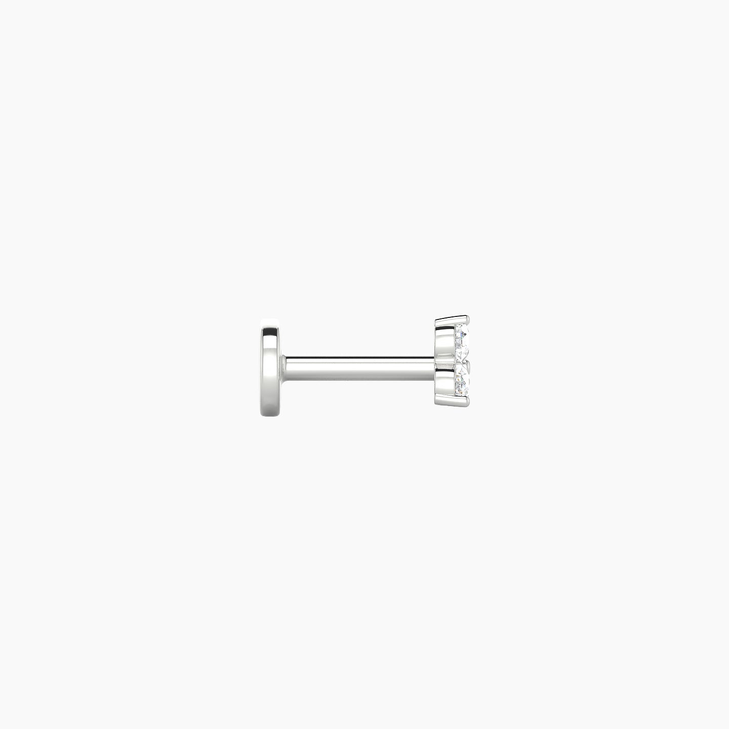 Venus | 18k White Gold 3 mm 5 mm Trilogy Diamond Nostril Piercing