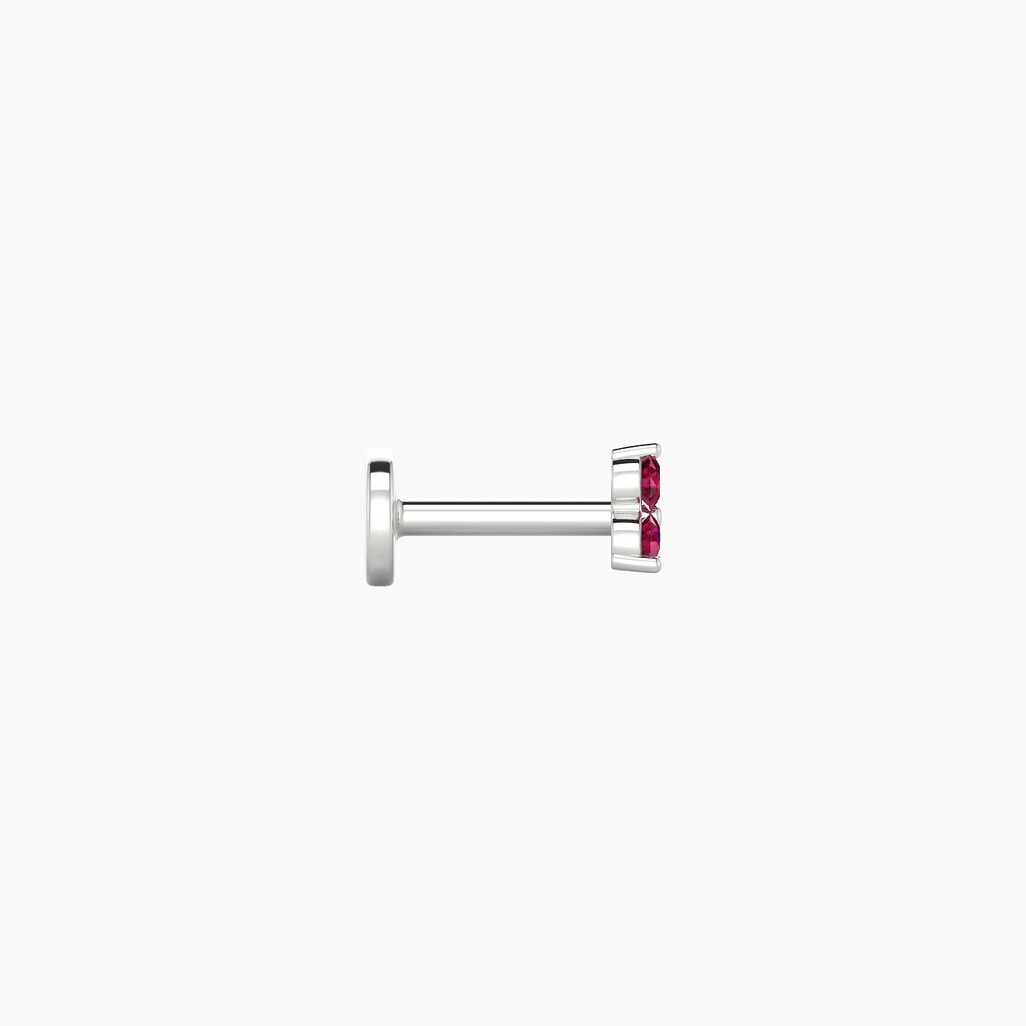 Venus | 18k White Gold 5 mm 3 mm Trilogy Ruby Nostril Piercing