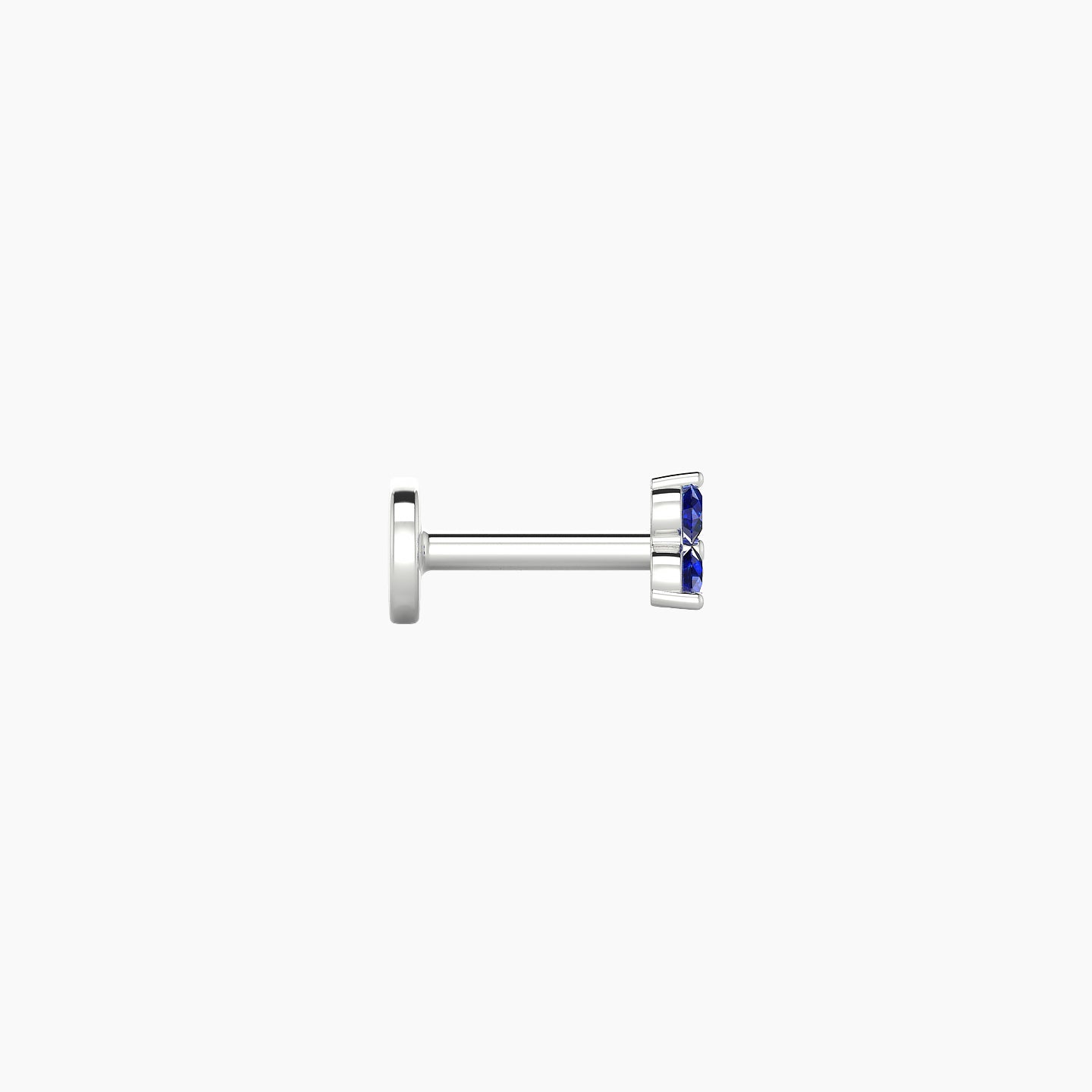 Venus | 18k White Gold 5 mm 3 mm Trilogy Sapphire Nostril Piercing