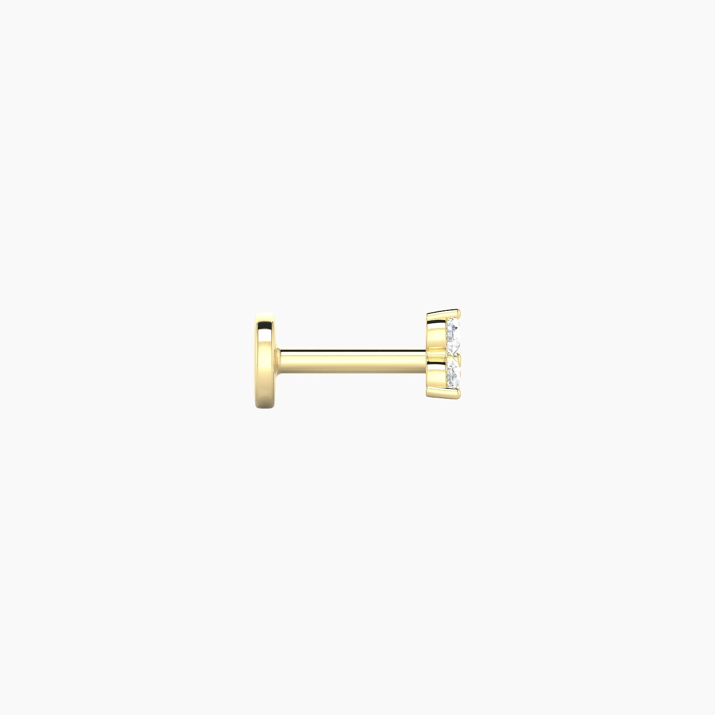 Venus | 18k Yellow Gold 3 mm 5 mm Trilogy Diamond Nostril Piercing