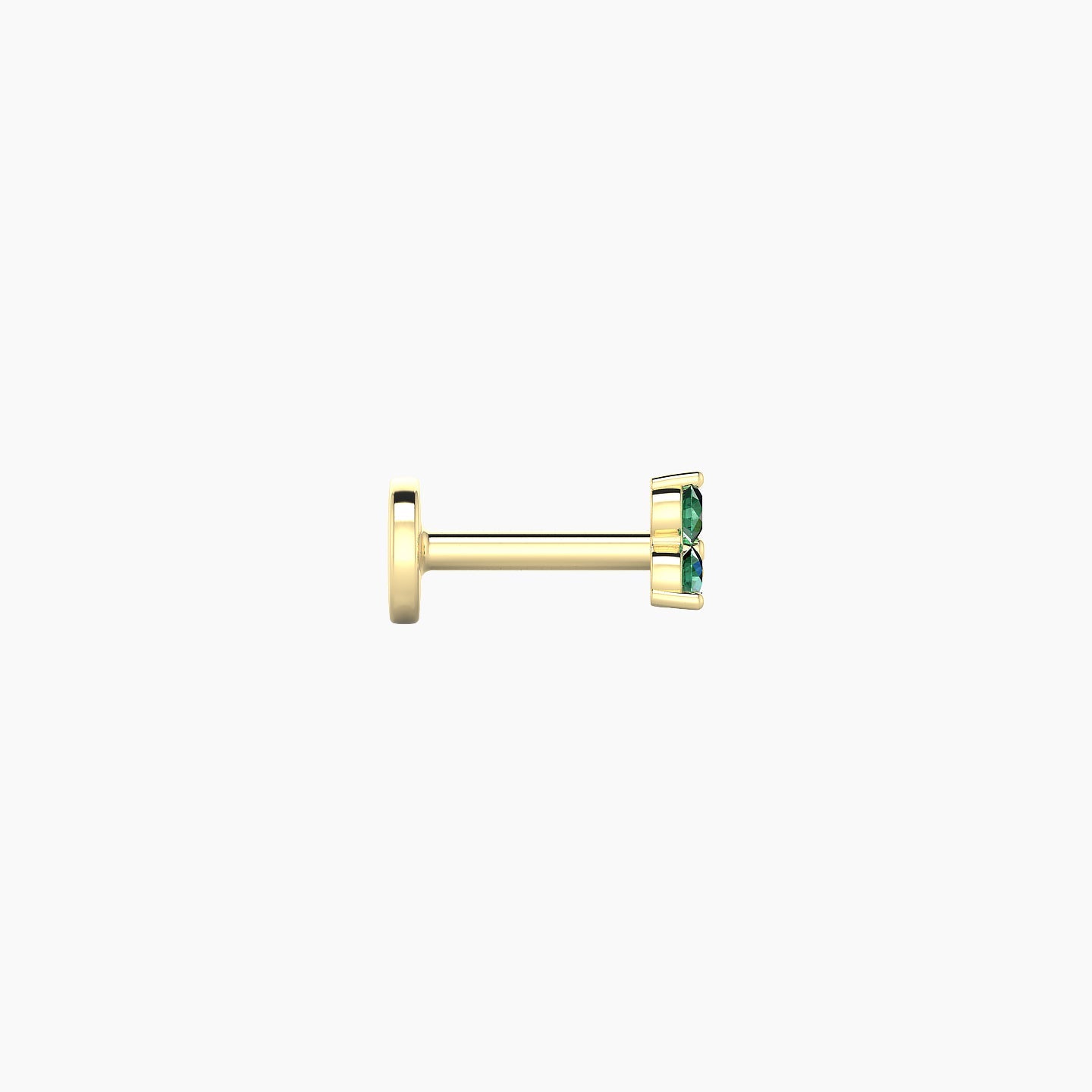 Venus | 18k Yellow Gold 5 mm 3 mm Trilogy Emerald Nostril Piercing