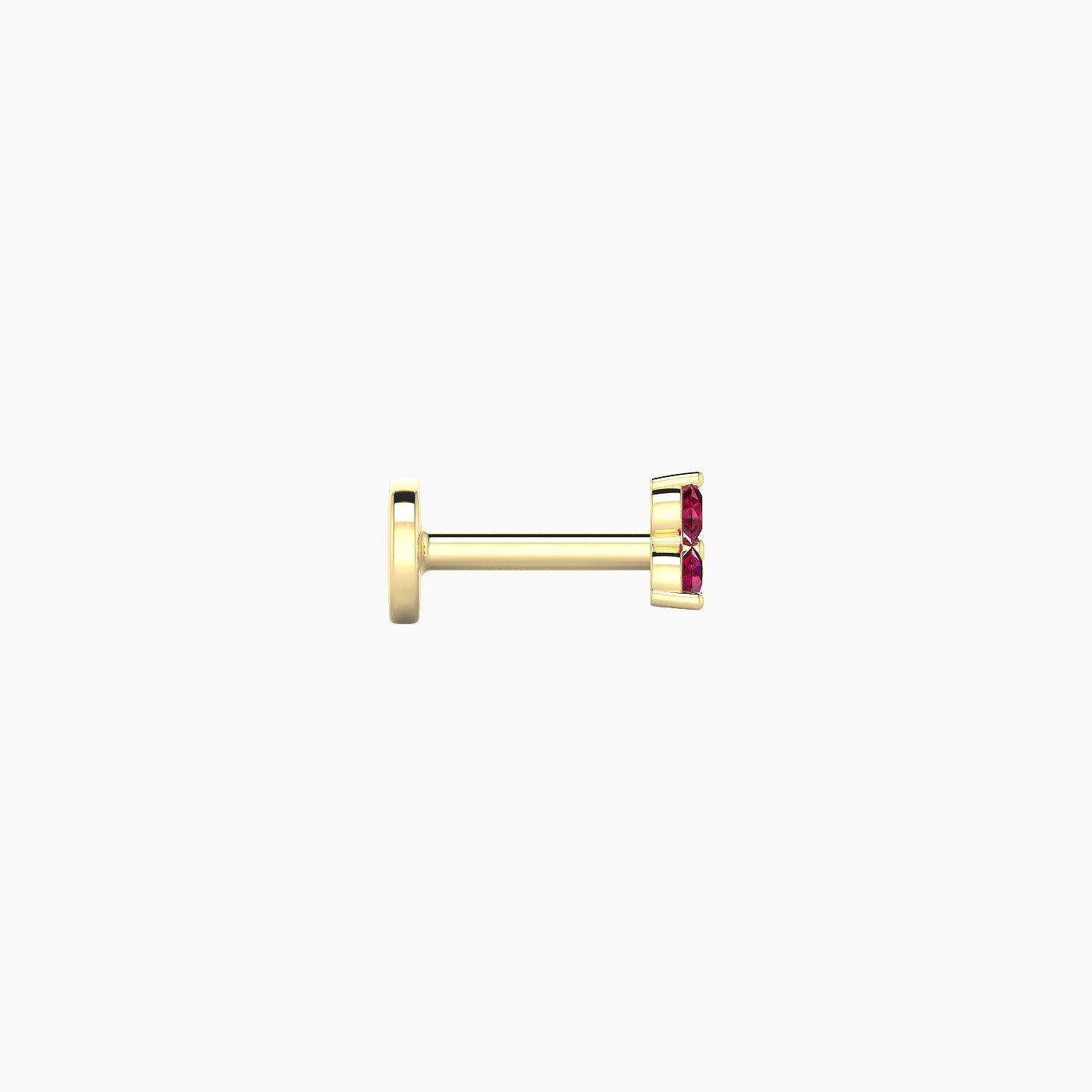 Venus | 18k Yellow Gold 5 mm 3 mm Trilogy Ruby Nostril Piercing