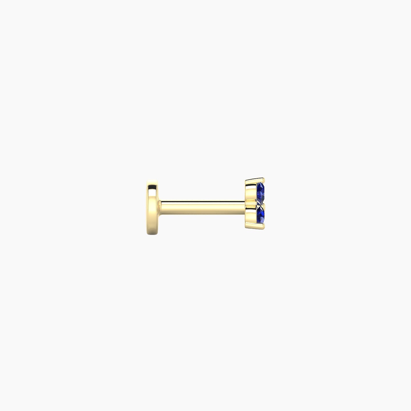 Venus | 18k Yellow Gold 5 mm 3 mm Trilogy Sapphire Nostril Piercing