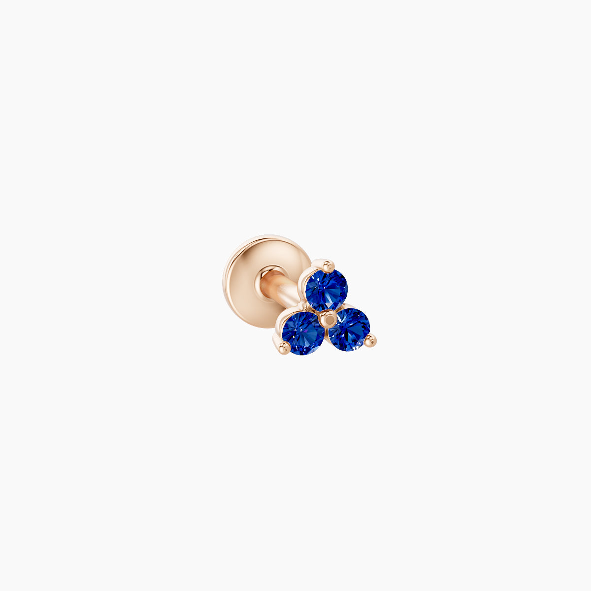 Venus | 18k Rose Gold 5 mm 3 mm Trilogy Sapphire Piercing
