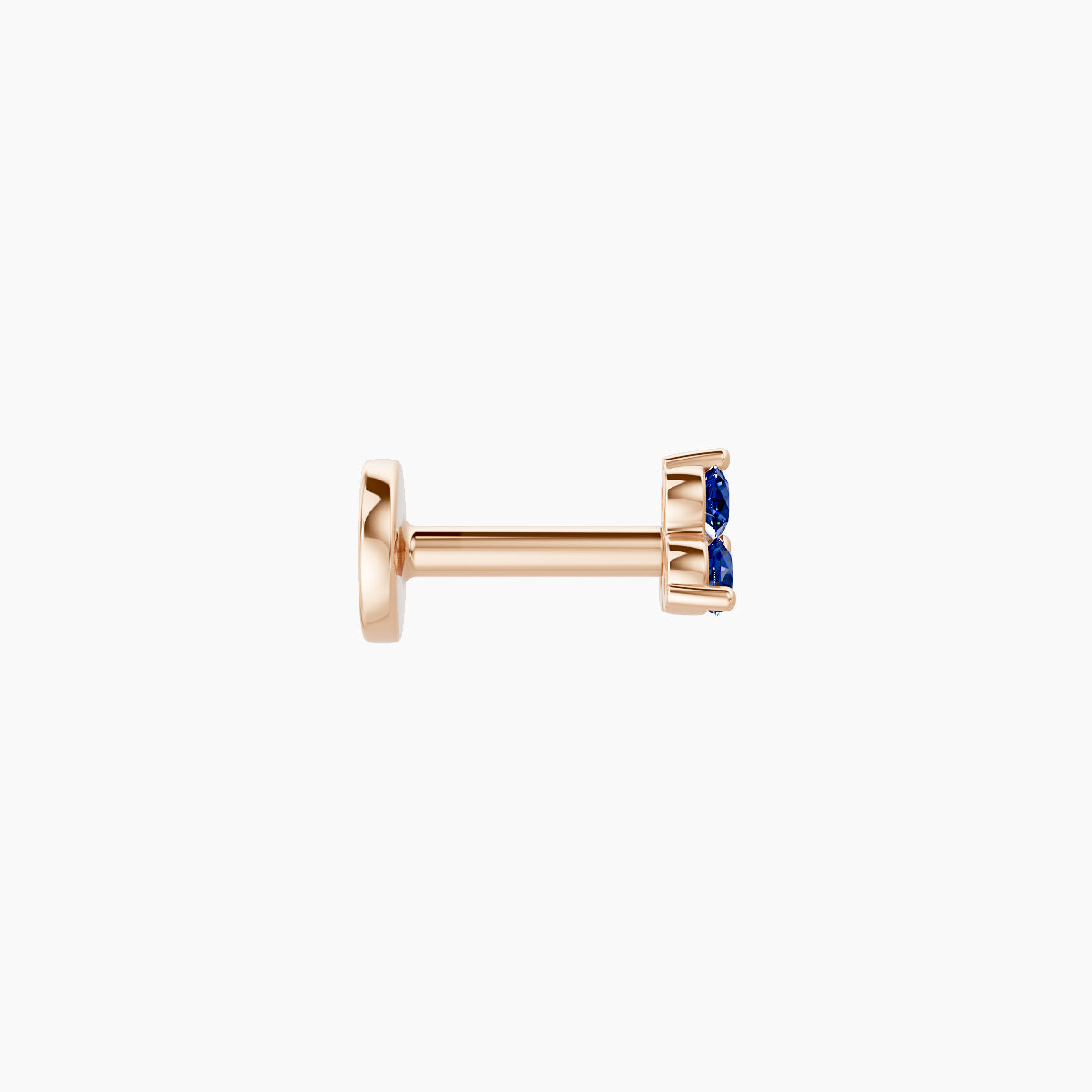 Venus | 18k Rose Gold 5 mm 3 mm Trilogy Sapphire Piercing