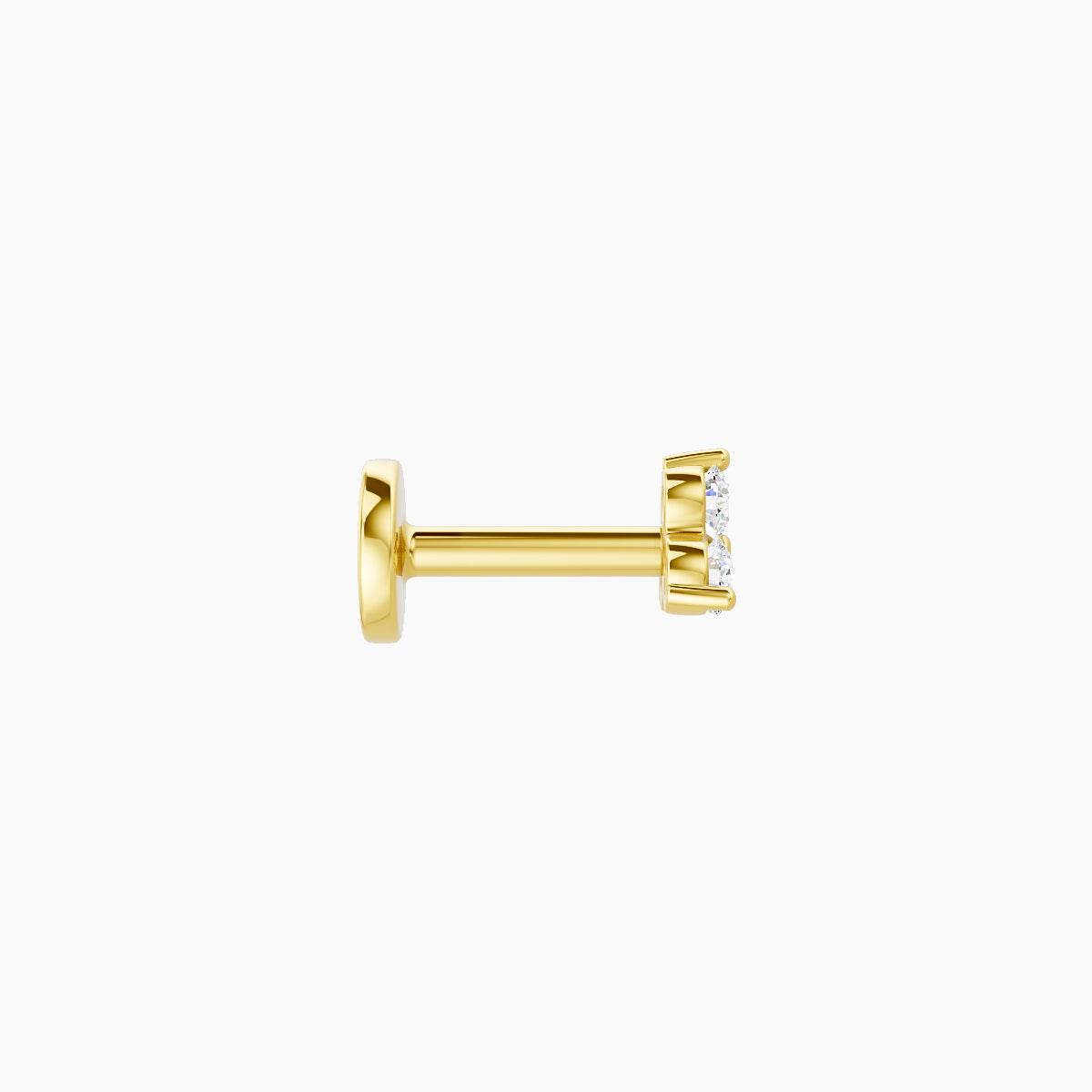 Venus | 18k Yellow Gold 3.5 mm 5 mm Trilogy Diamond Piercing