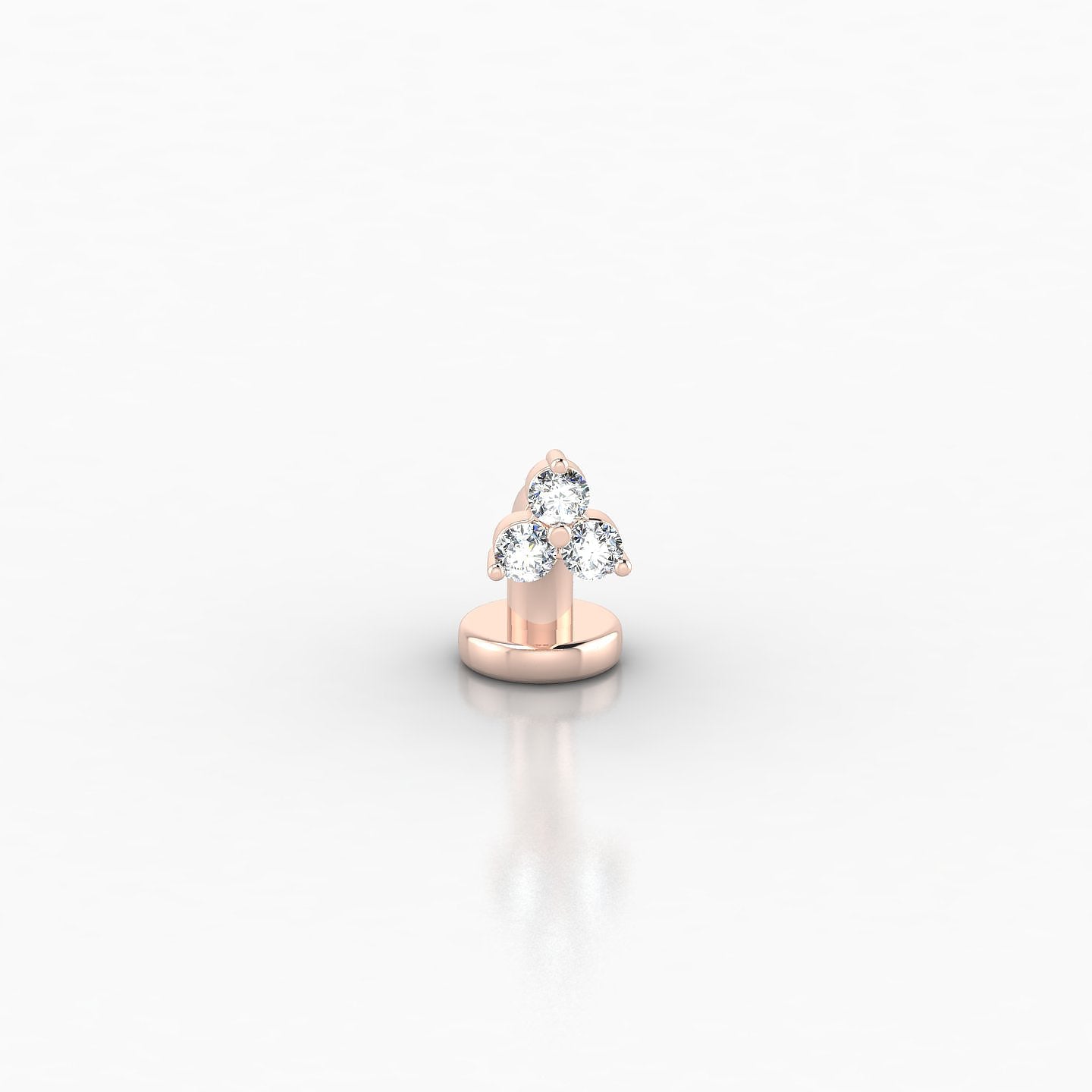 Venus | 18k Rose Gold 6 mm 3 mm Trilogy Diamond Floating Navel Piercing