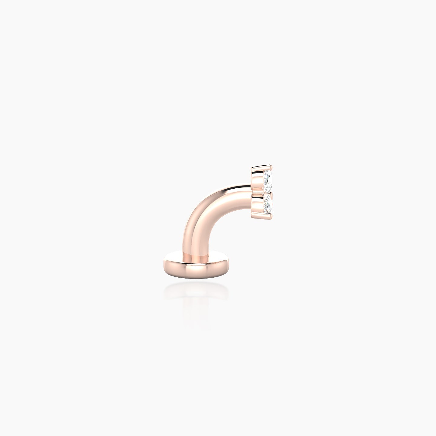 Venus | 18k Rose Gold 6 mm 3 mm Trilogy Diamond Floating Navel Piercing