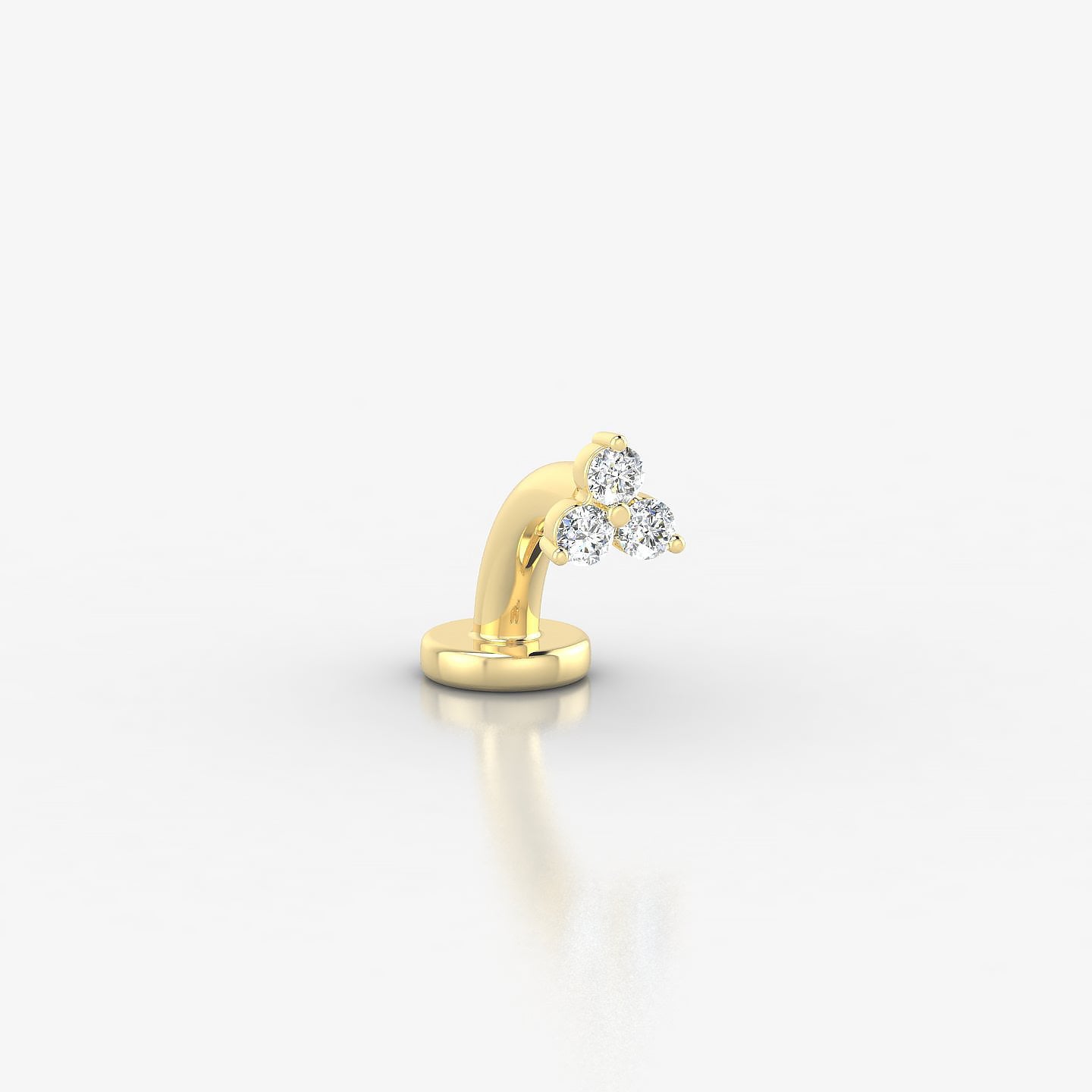 Venus | 18k Yellow Gold 3 mm 6 mm Trilogy Diamond Floating Navel Piercing