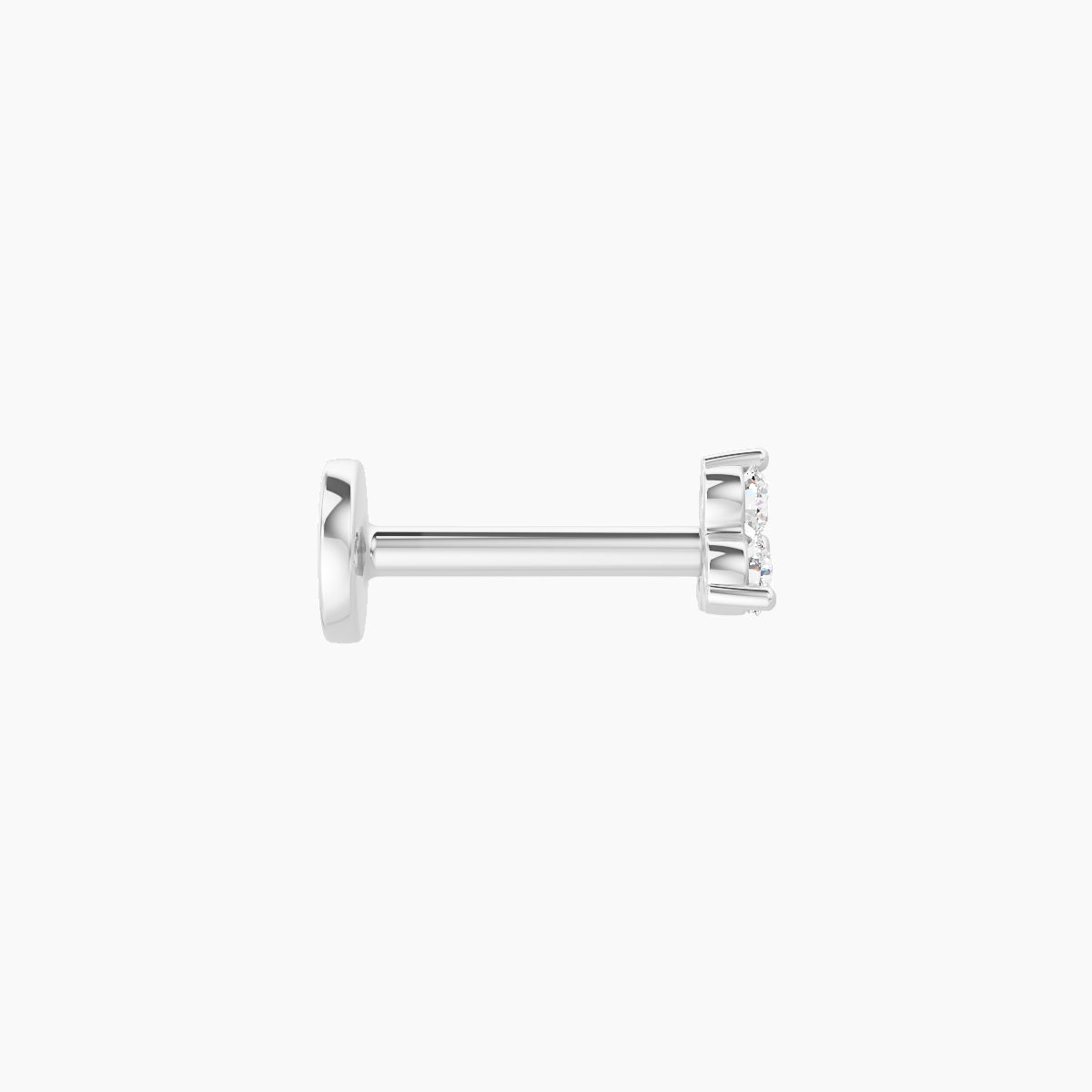 Venus | 18k White Gold 3.5 mm 6.5 mm Trilogy Diamond Nose Piercing