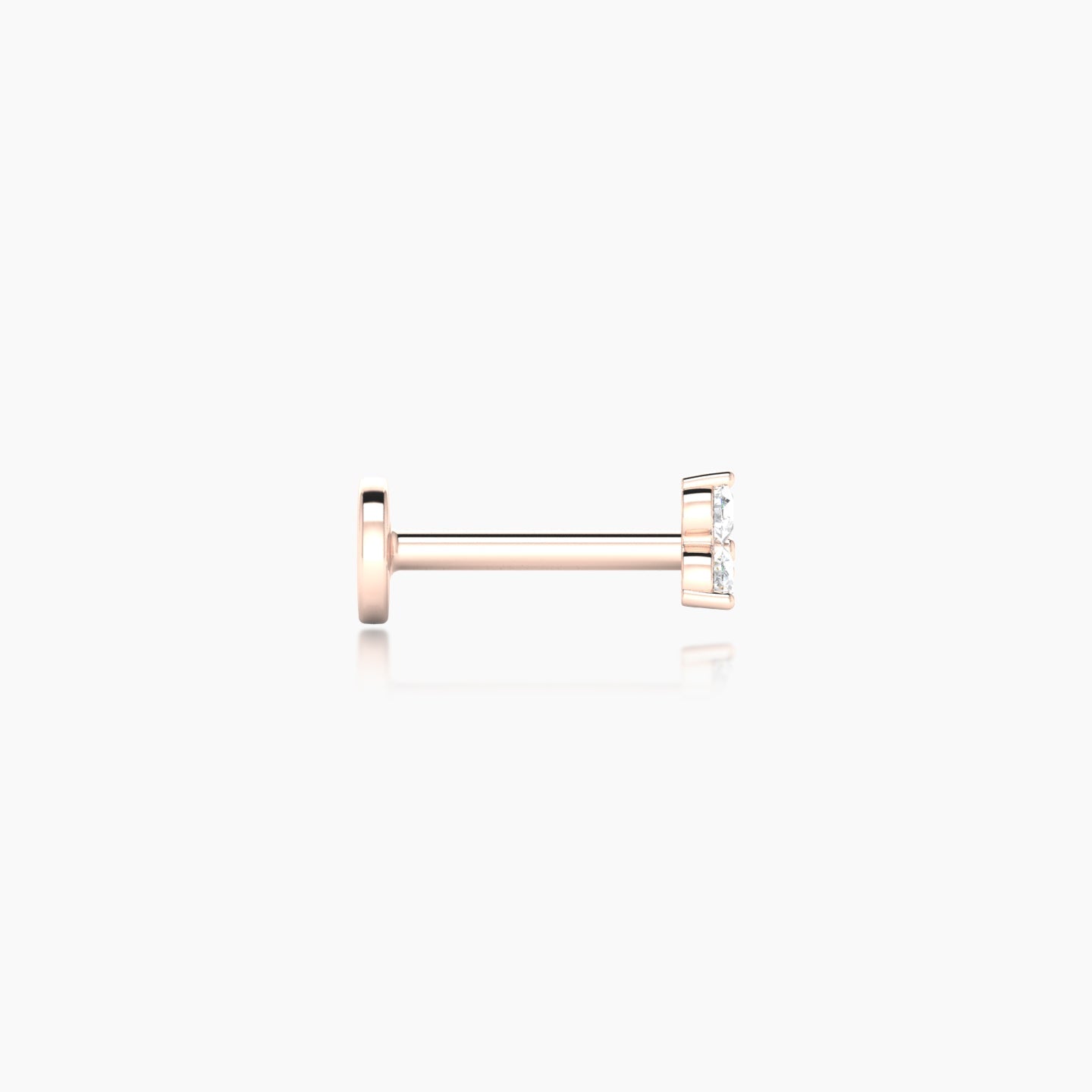 Venus | 18k Rose Gold 3 mm 6.5 mm Trilogy Diamond Nostril Piercing