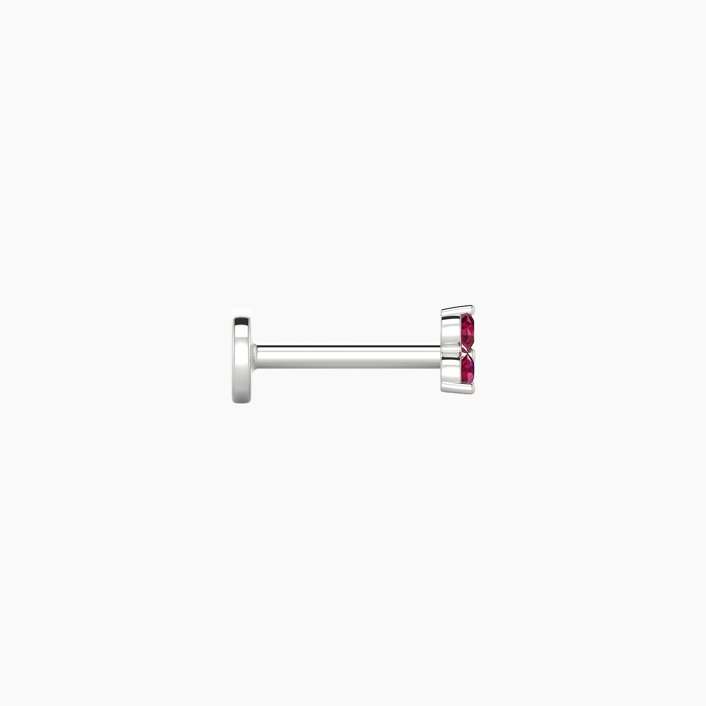 Venus | 18k White Gold 6.5 mm 3 mm Trilogy Ruby Nostril Piercing