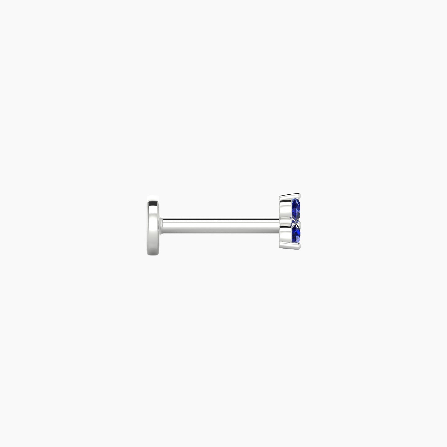 Venus | 18k White Gold 6.5 mm 3 mm Trilogy Sapphire Nostril Piercing