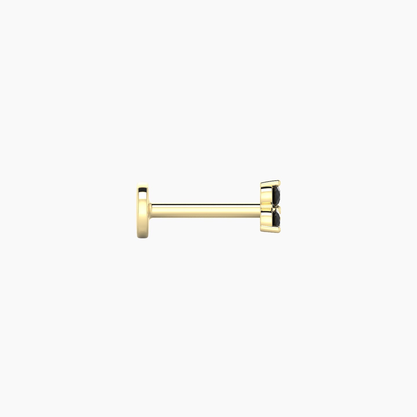 Venus | 18k Yellow Gold 6.5 mm 3 mm Trilogy Black Diamond Nostril Piercing