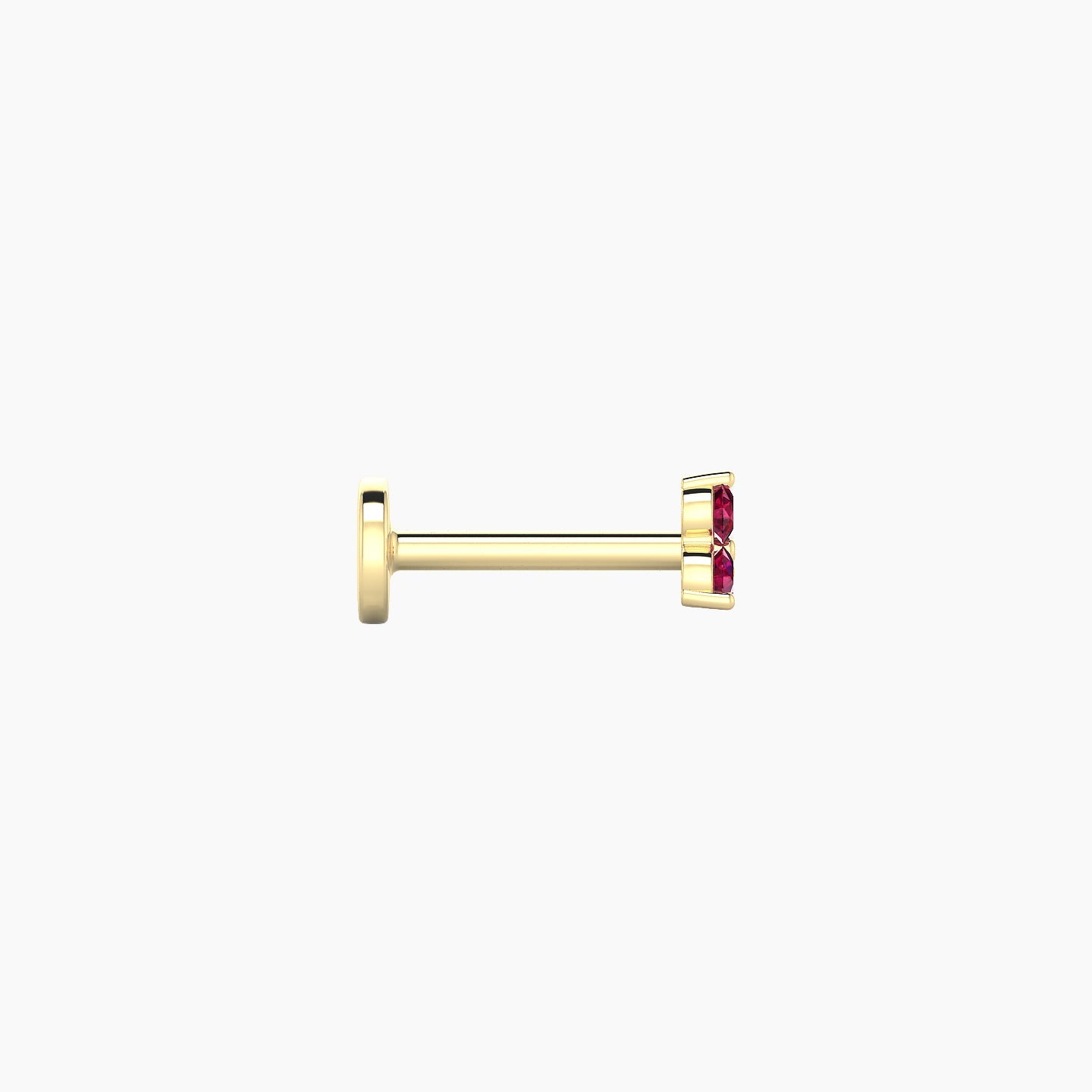 Venus | 18k Yellow Gold 6.5 mm 3 mm Trilogy Ruby Nostril Piercing