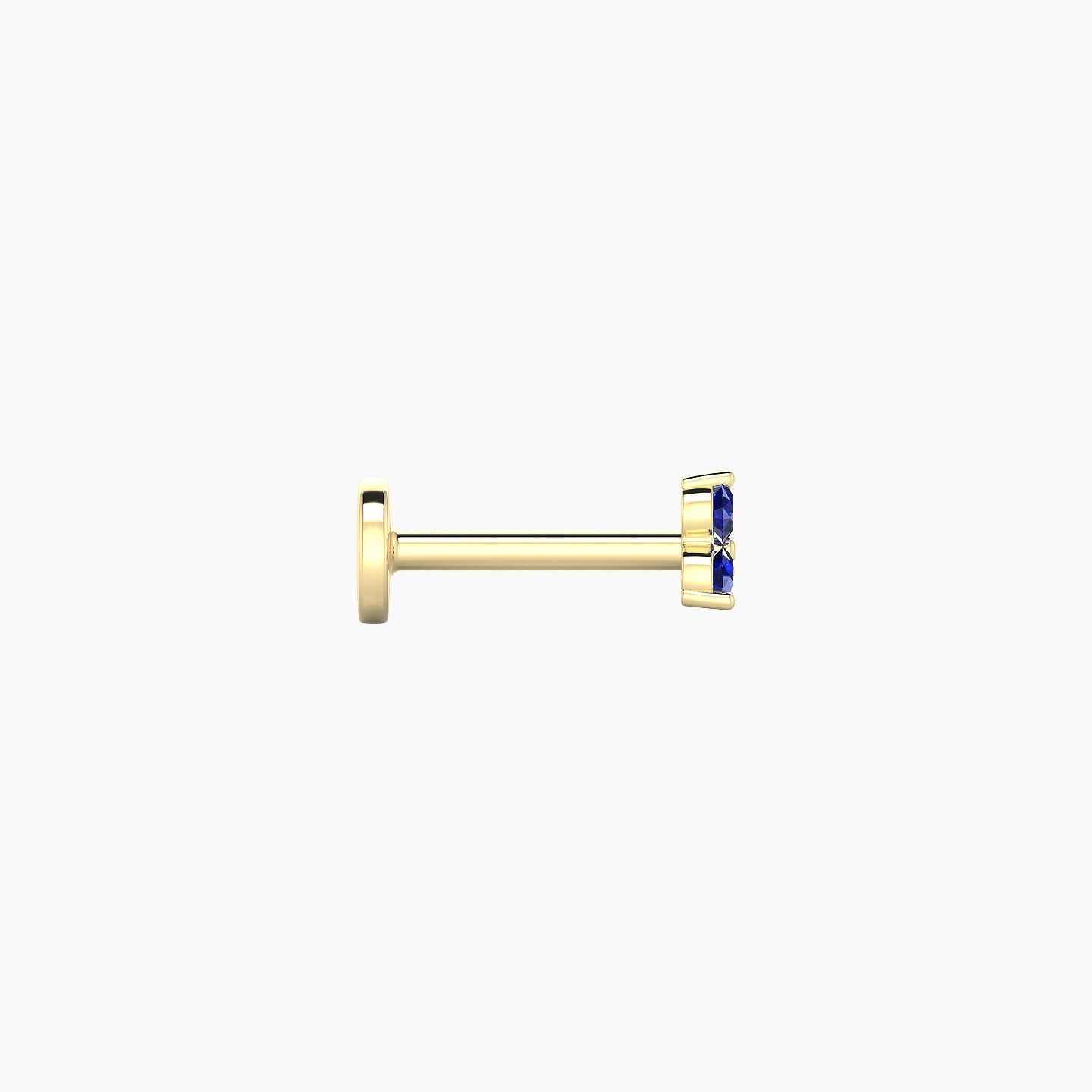 Venus | 18k Yellow Gold 6.5 mm 3 mm Trilogy Sapphire Nostril Piercing