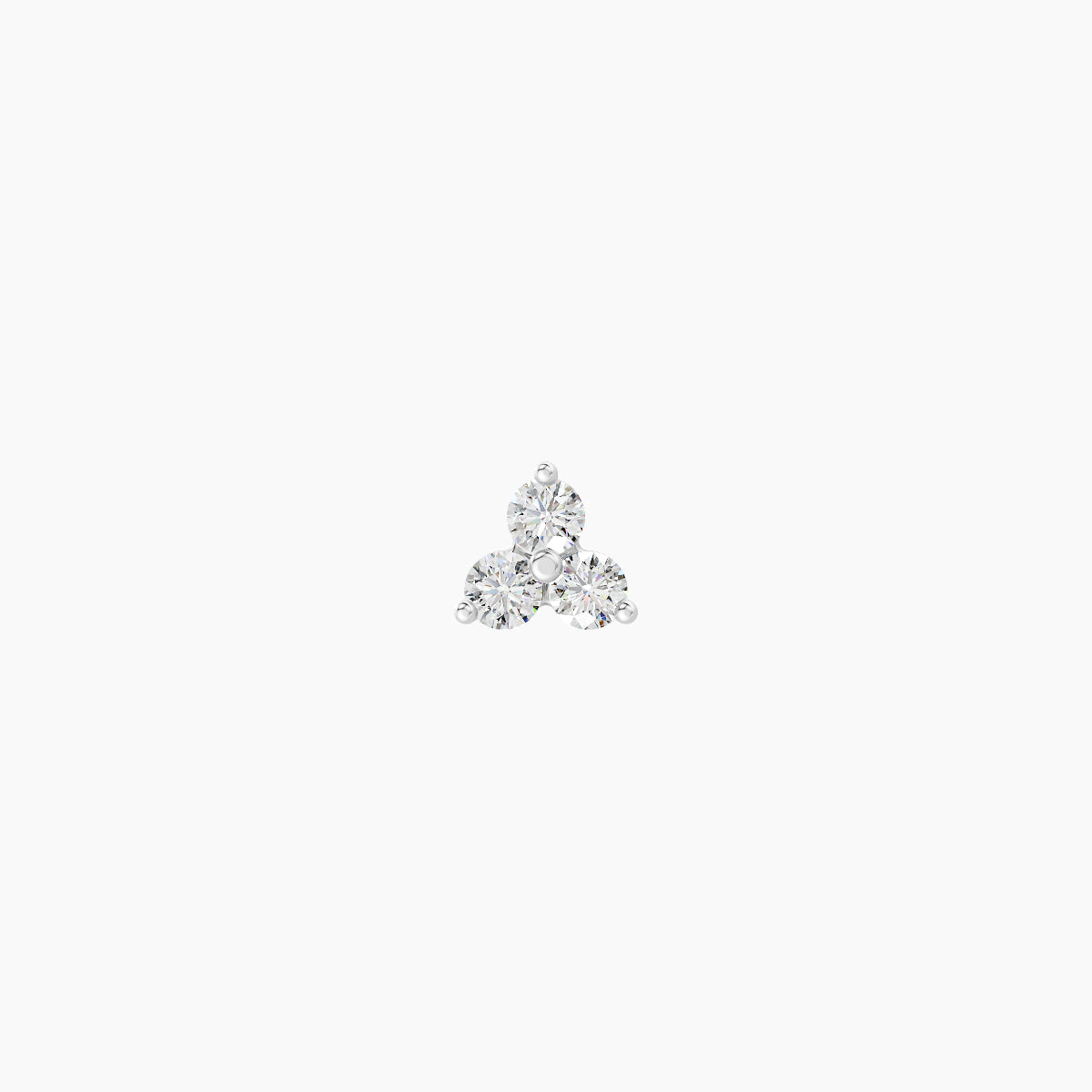 Venus | 18k White Gold 3.5 mm 6.5 mm Trilogy Diamond Piercing