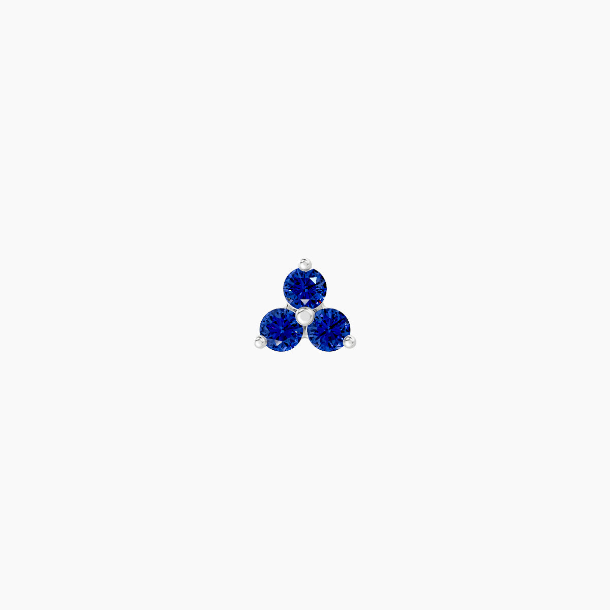 Venus | 18k White Gold 6.5 mm 3 mm Trilogy Sapphire Piercing