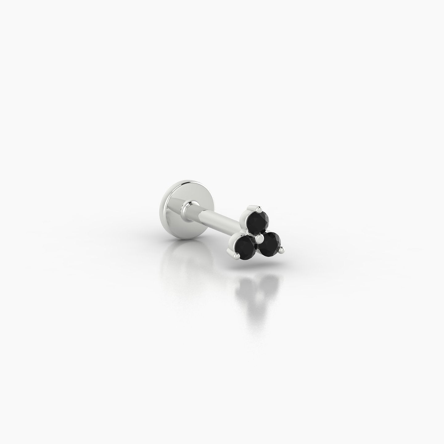 Venus | 18k White Gold 6.5 mm 3 mm Trilogy Black Diamond Piercing