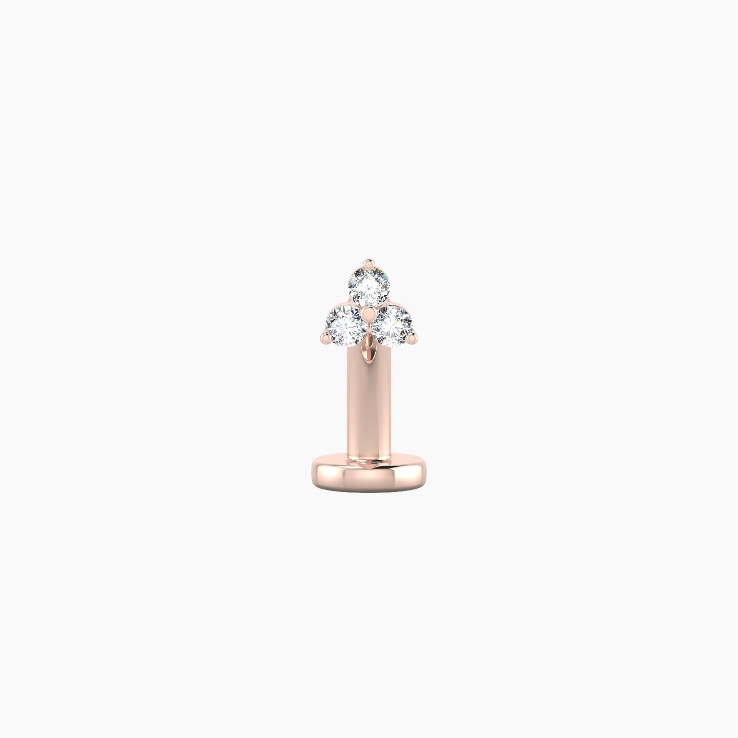 Venus | 18k Rose Gold 3 mm 8 mm Trilogy Diamond Floating Navel Piercing