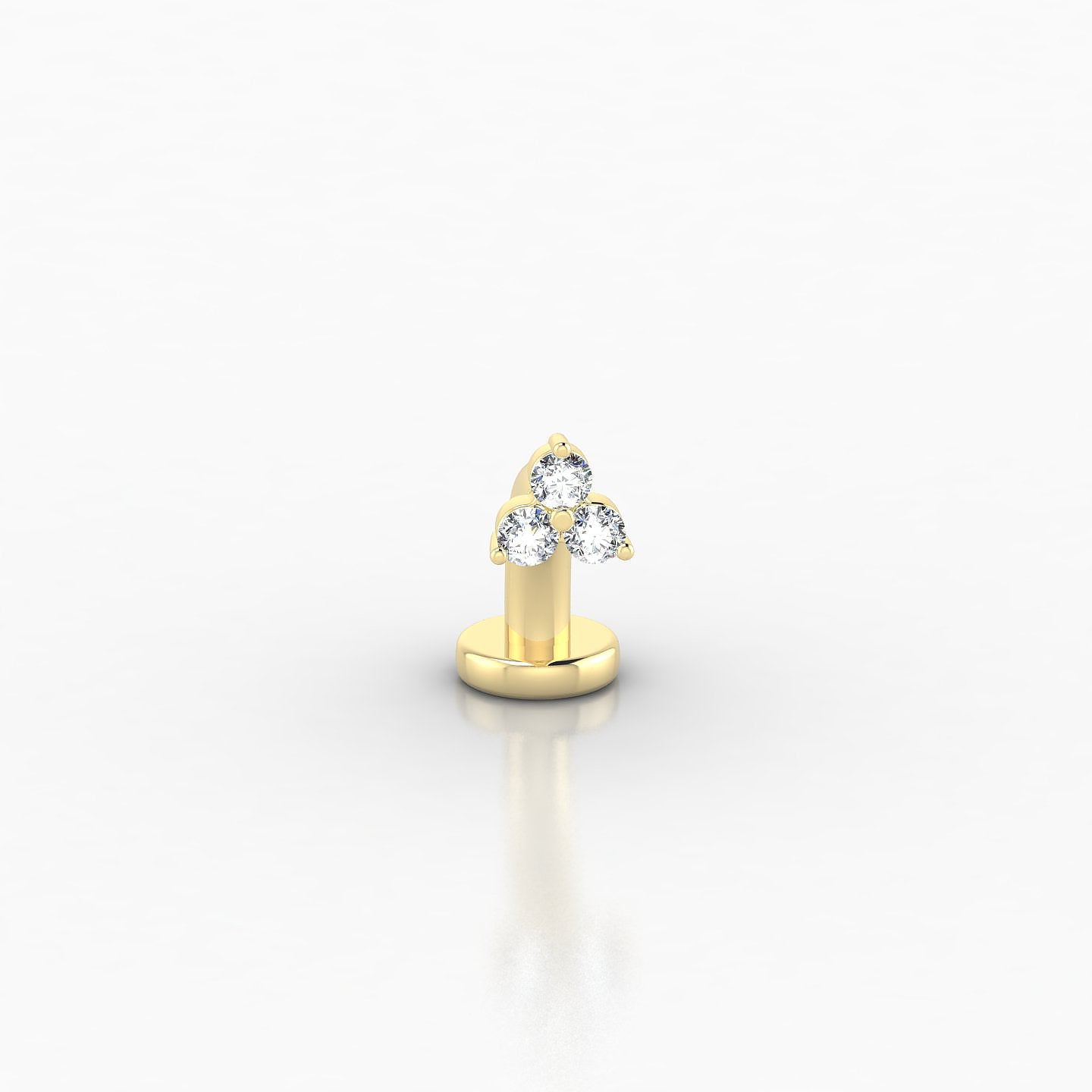 Venus | 18k Yellow Gold 8 mm 3 mm Trilogy Diamond Floating Navel Piercing