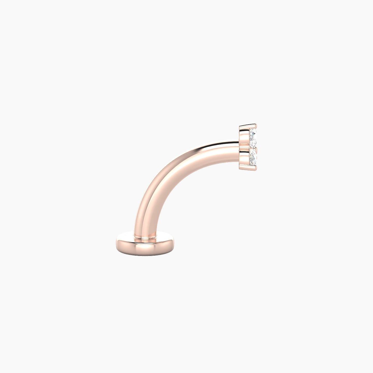 Venus | 18k Rose Gold 3 mm 8 mm Trilogy Diamond Floating Navel Piercing