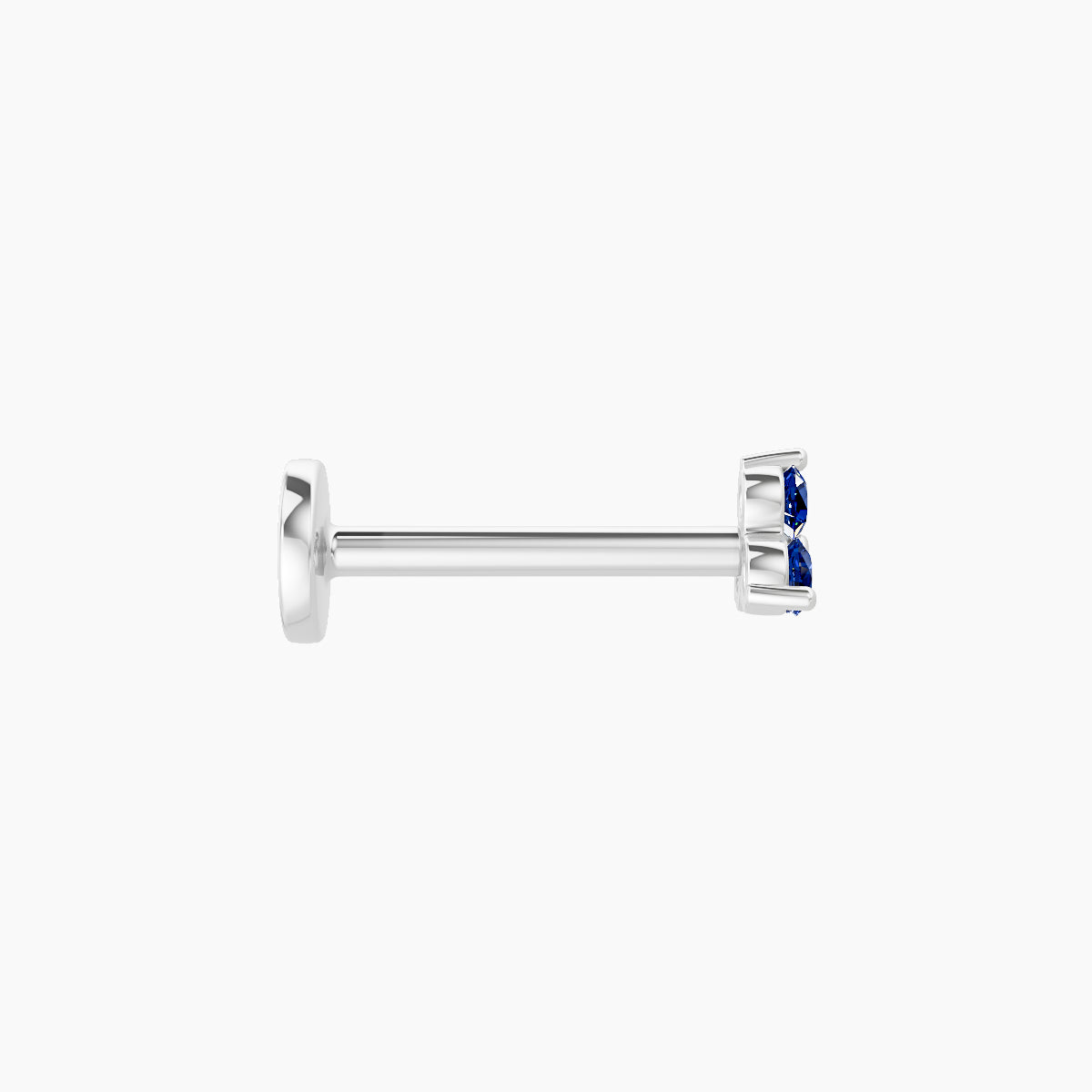 Venus | 18k White Gold 8 mm 3 mm Trilogy Sapphire Nose Piercing