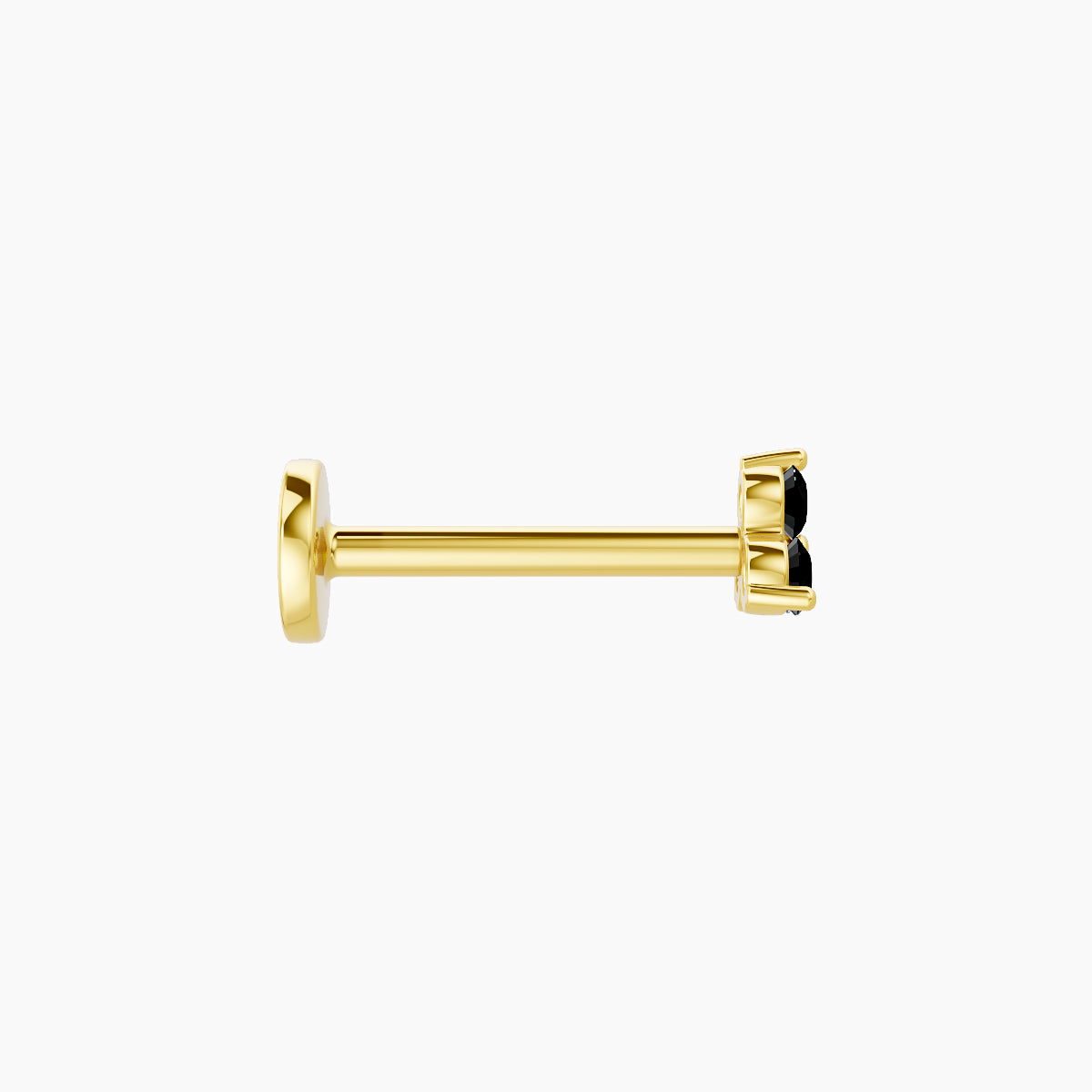 Venus | 18k Yellow Gold 8 mm 3 mm Trilogy Black Diamond Nose Piercing