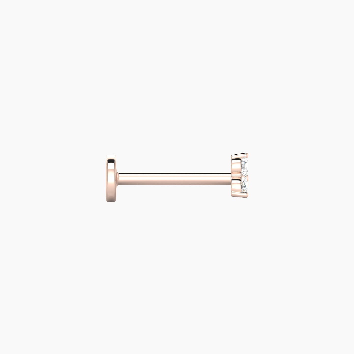 Venus | 18k Rose Gold 3 mm 8 mm Trilogy Diamond Nostril Piercing