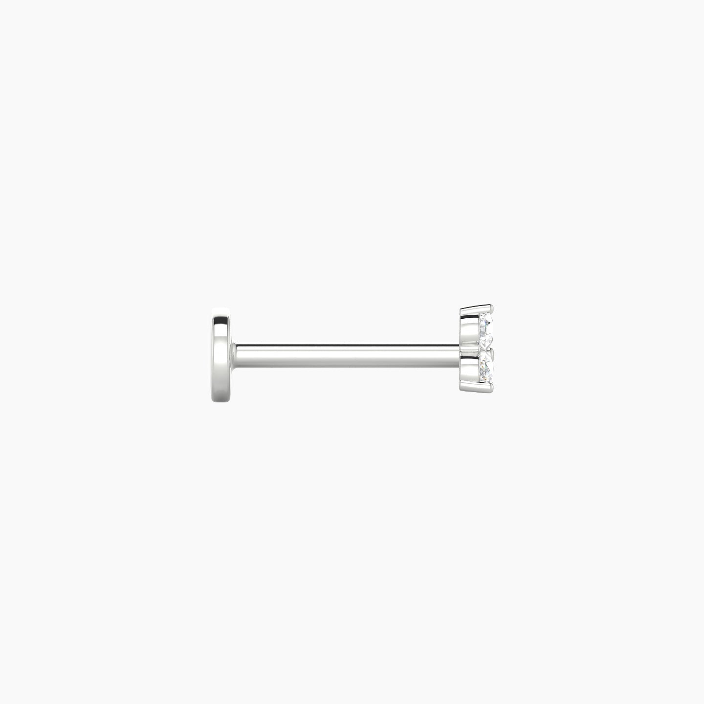 Venus | 18k White Gold 3 mm 8 mm Trilogy Diamond Nostril Piercing