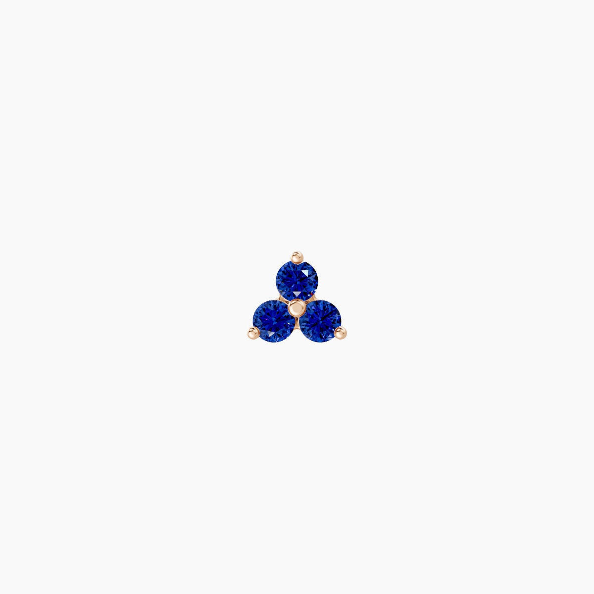 Venus | 18k Rose Gold 8 mm 3 mm Trilogy Sapphire Piercing