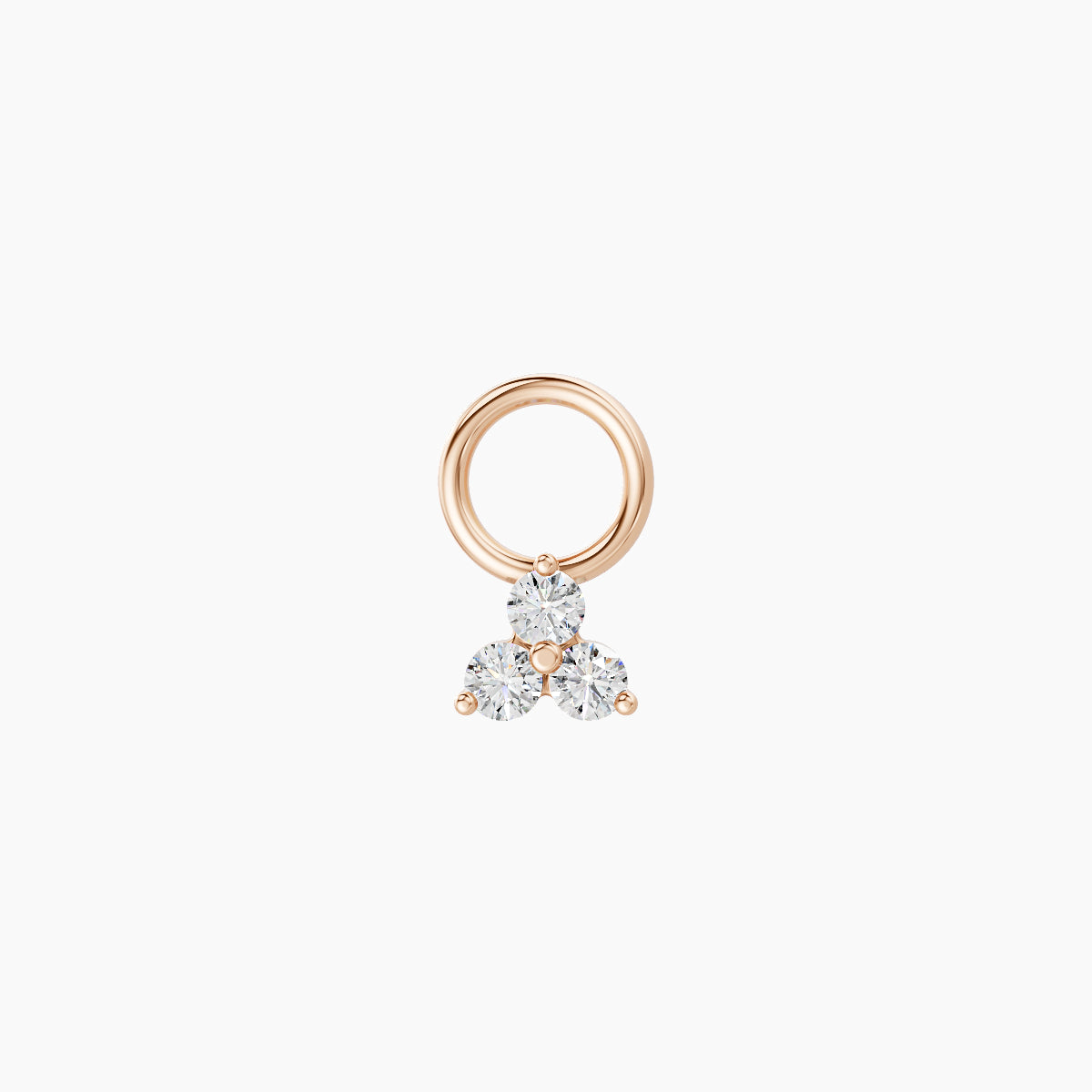 Venus | 18k Rose Gold 3.5 mm Trilogy Diamond Charm