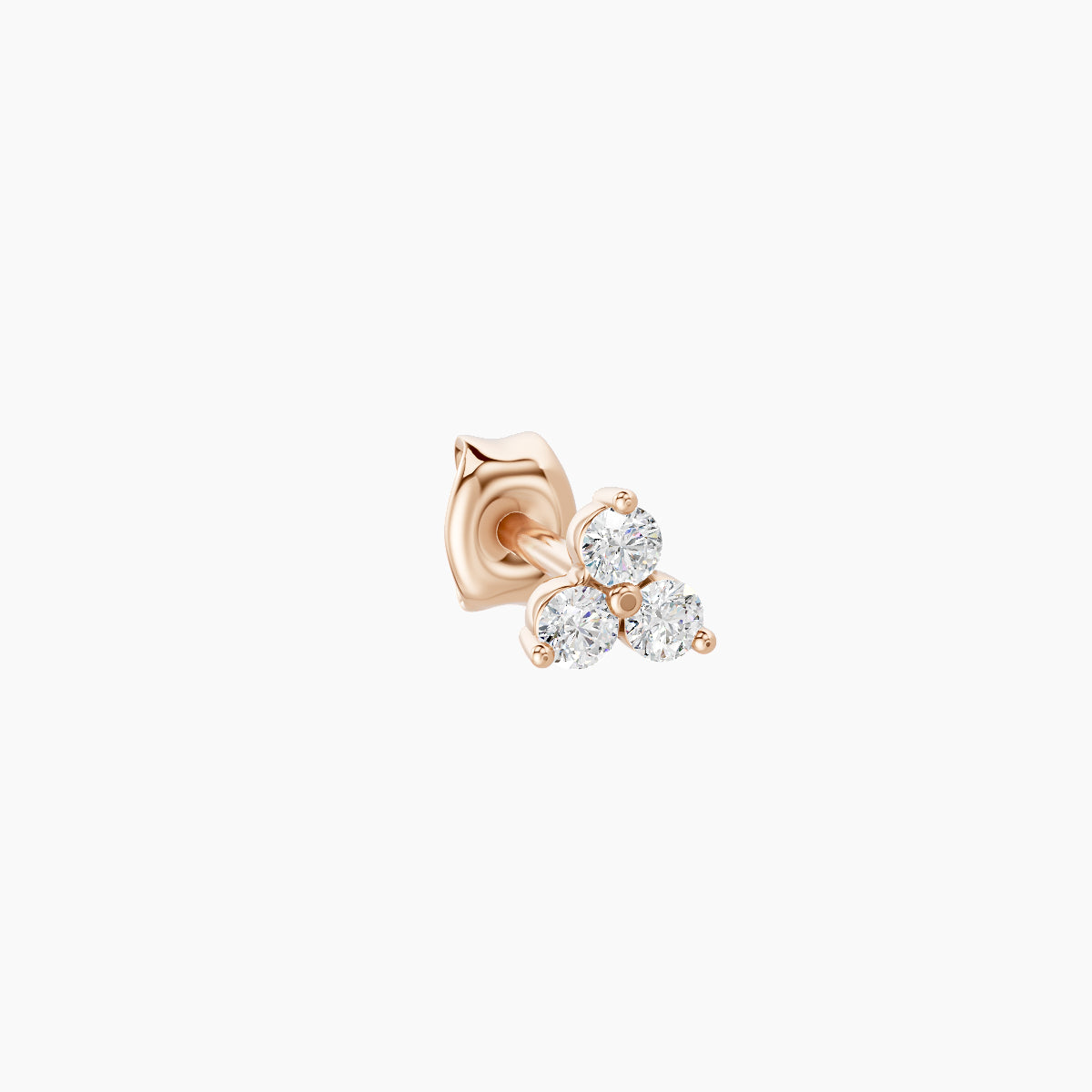Venus | 18k Rose Gold 3.5 mm Trilogy Diamond Earring