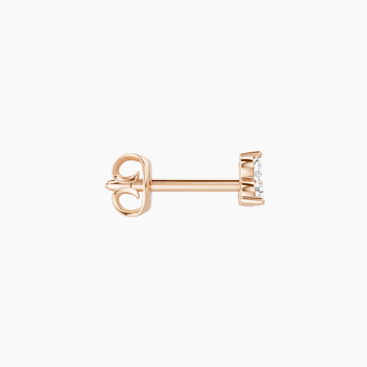 Venus | 18k Rose Gold 3.5 mm Trilogy Diamond Earring