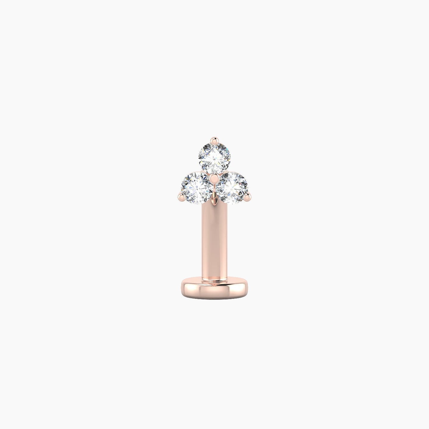 Venus | 18k Rose Gold 4.5 mm 10 mm Trilogy Diamond Floating Navel Piercing