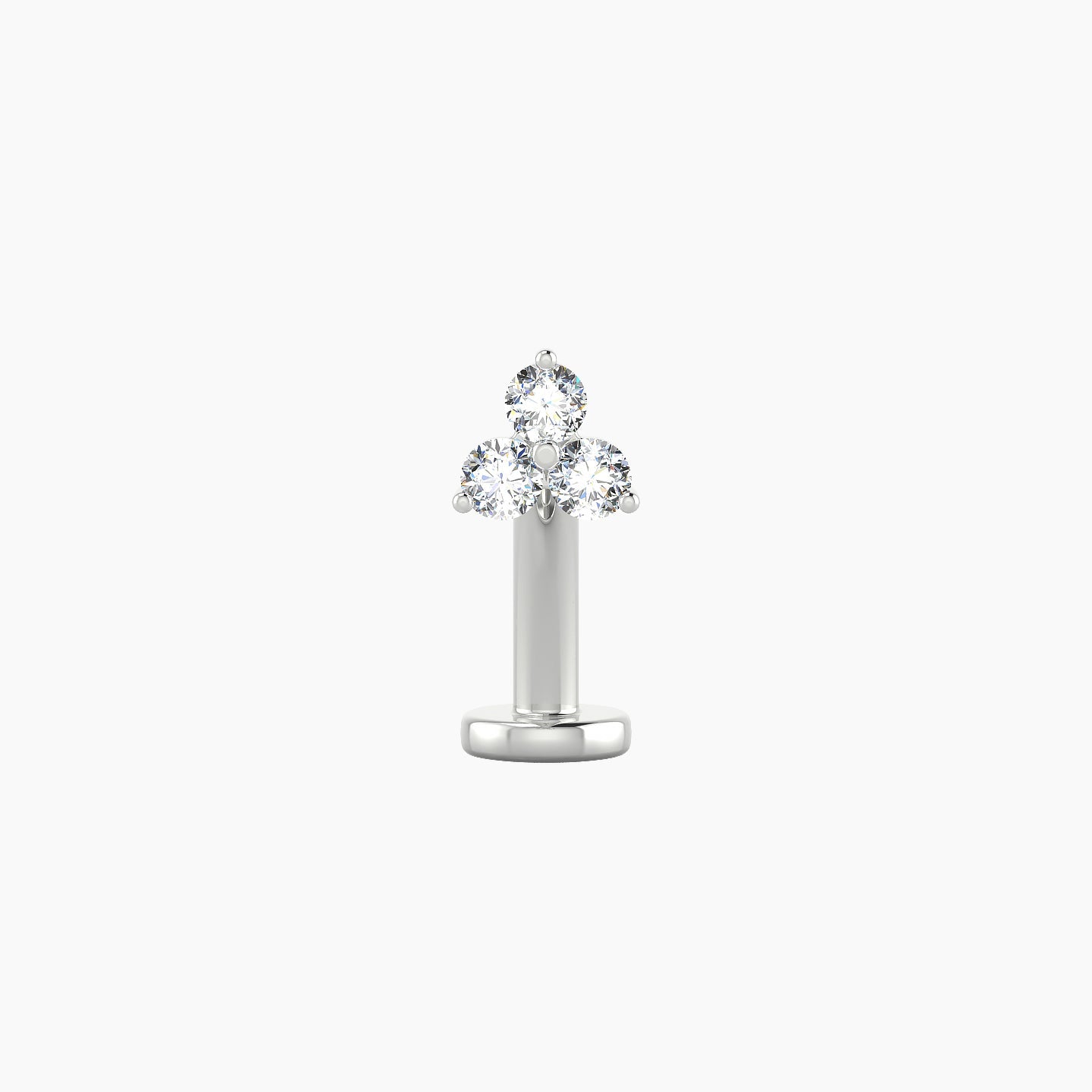 Venus | 18k White Gold 4.5 mm 10 mm Trilogy Diamond Floating Navel Piercing