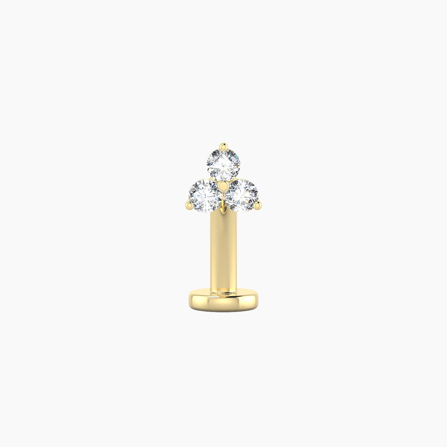 Venus | 18k Yellow Gold 4.5 mm 10 mm Trilogy Diamond Floating Navel Piercing