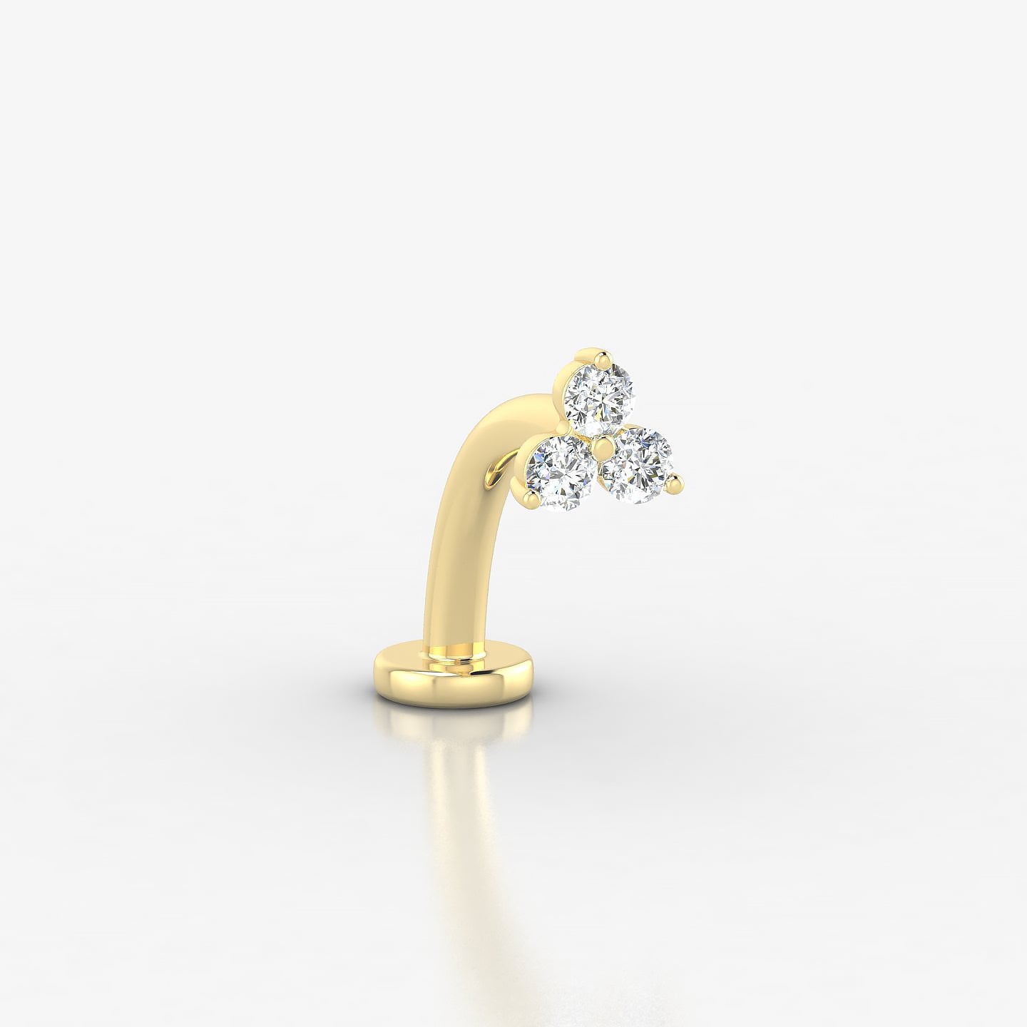 Venus | 18k Yellow Gold 4.5 mm 10 mm Trilogy Diamond Floating Navel Piercing