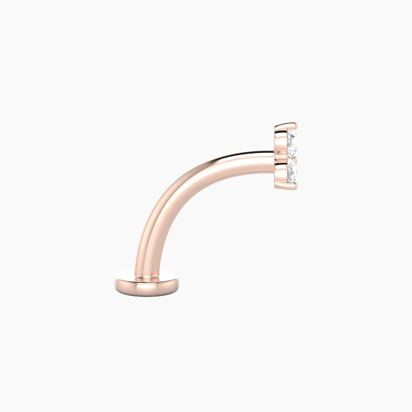 Venus | 18k Rose Gold 4.5 mm 10 mm Trilogy Diamond Floating Navel Piercing