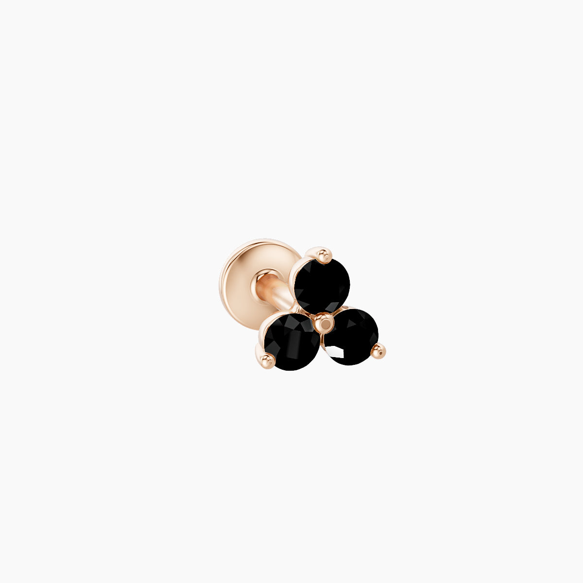 Venus | 18k Rose Gold 5 mm 4.5 mm Trilogy Black Diamond Nose Piercing