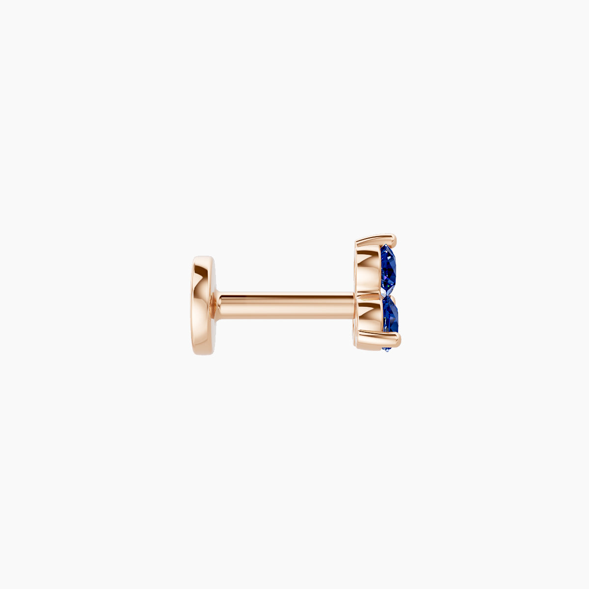 Venus | 18k Rose Gold 5 mm 4.5 mm Trilogy Sapphire Nose Piercing
