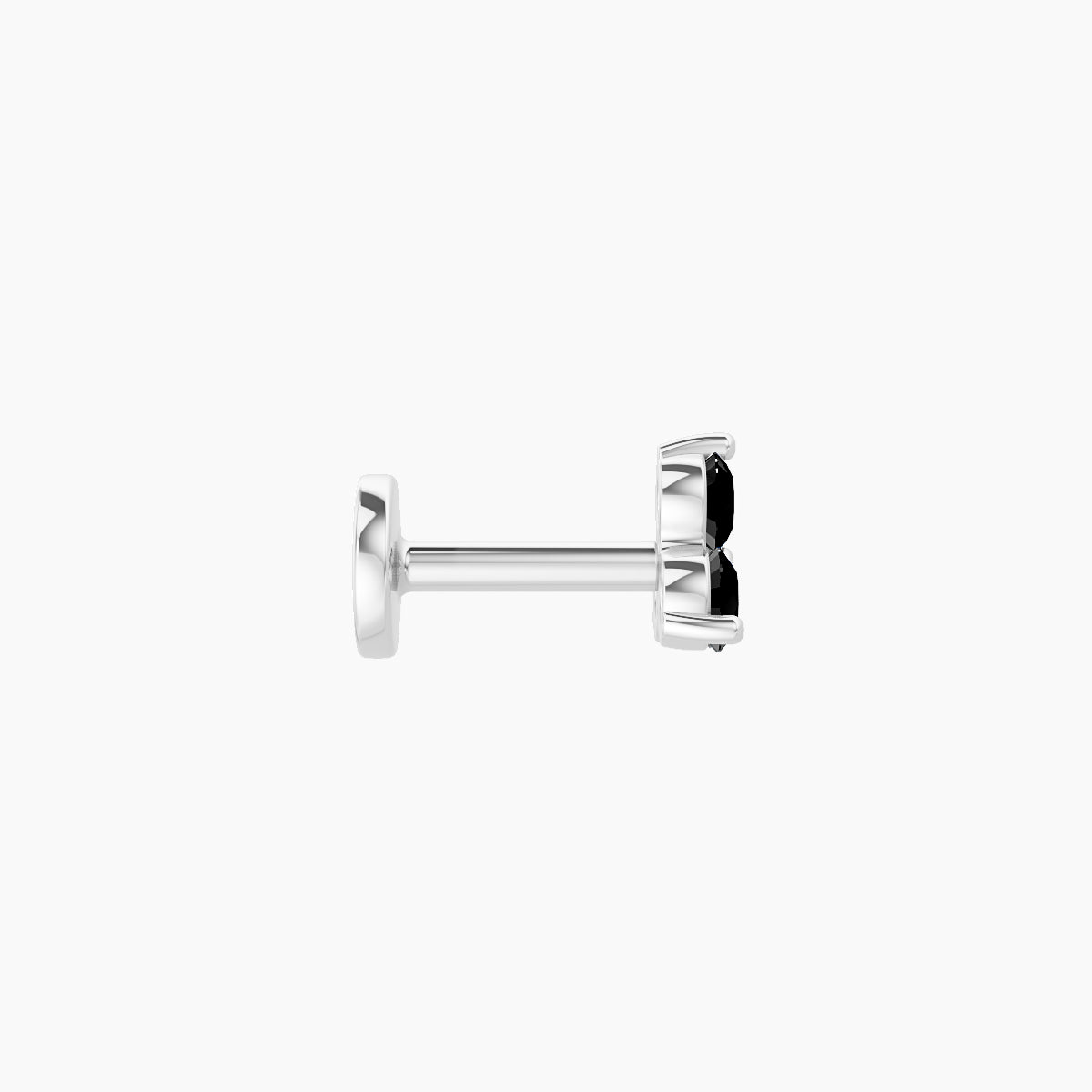 Venus | 18k White Gold 5 mm 4.5 mm Trilogy Black Diamond Nose Piercing