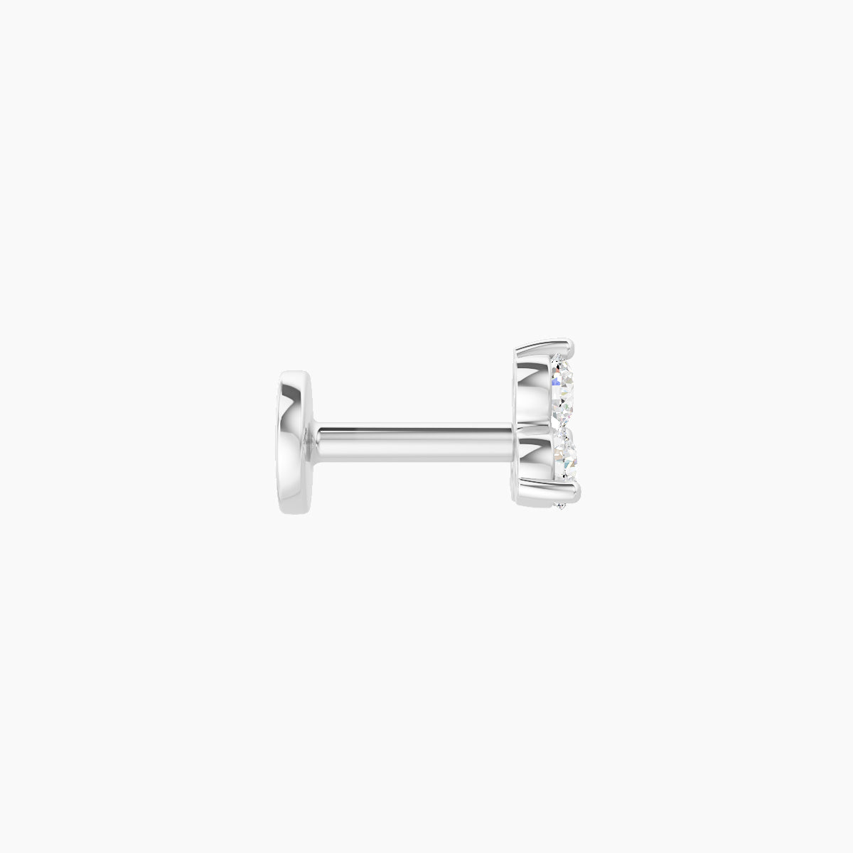 Venus | 18k White Gold 4.5 mm 5 mm Trilogy Diamond Nose Piercing