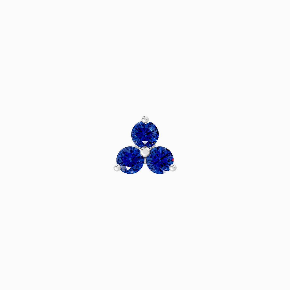 Venus | 18k White Gold 5 mm 4.5 mm Trilogy Sapphire Nose Piercing