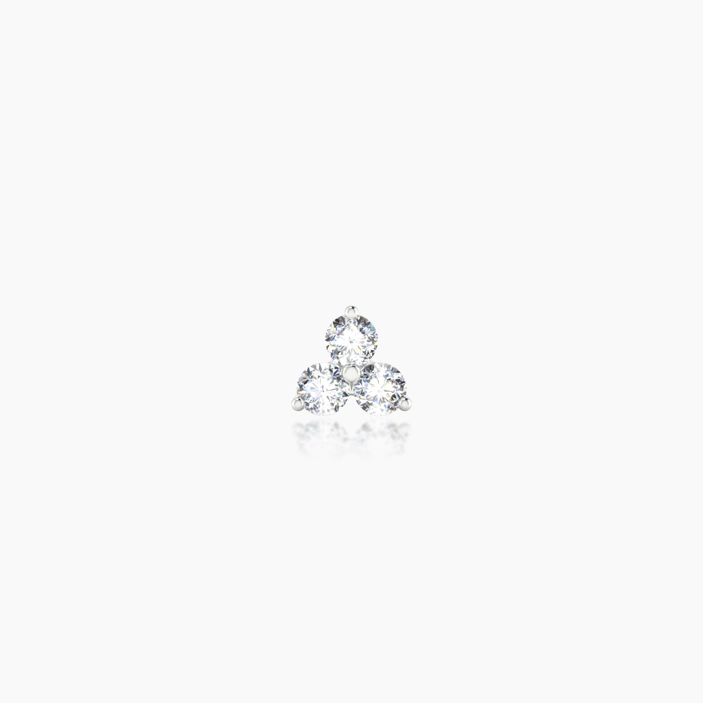 Venus | 18k White Gold 4.5 mm 5 mm Trilogy Diamond Nostril Piercing