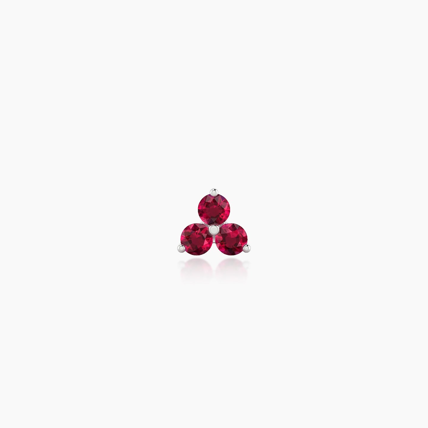 Venus | 18k White Gold 5 mm 4.5 mm Trilogy Ruby Nostril Piercing