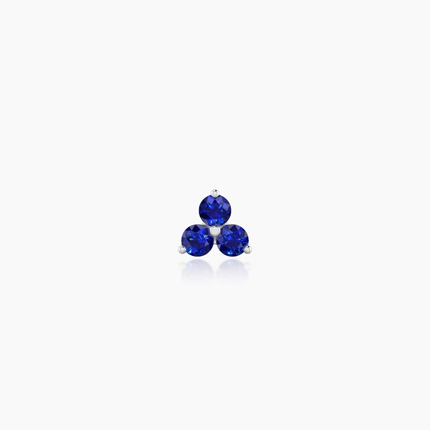 Venus | 18k White Gold 5 mm 4.5 mm Trilogy Sapphire Nostril Piercing