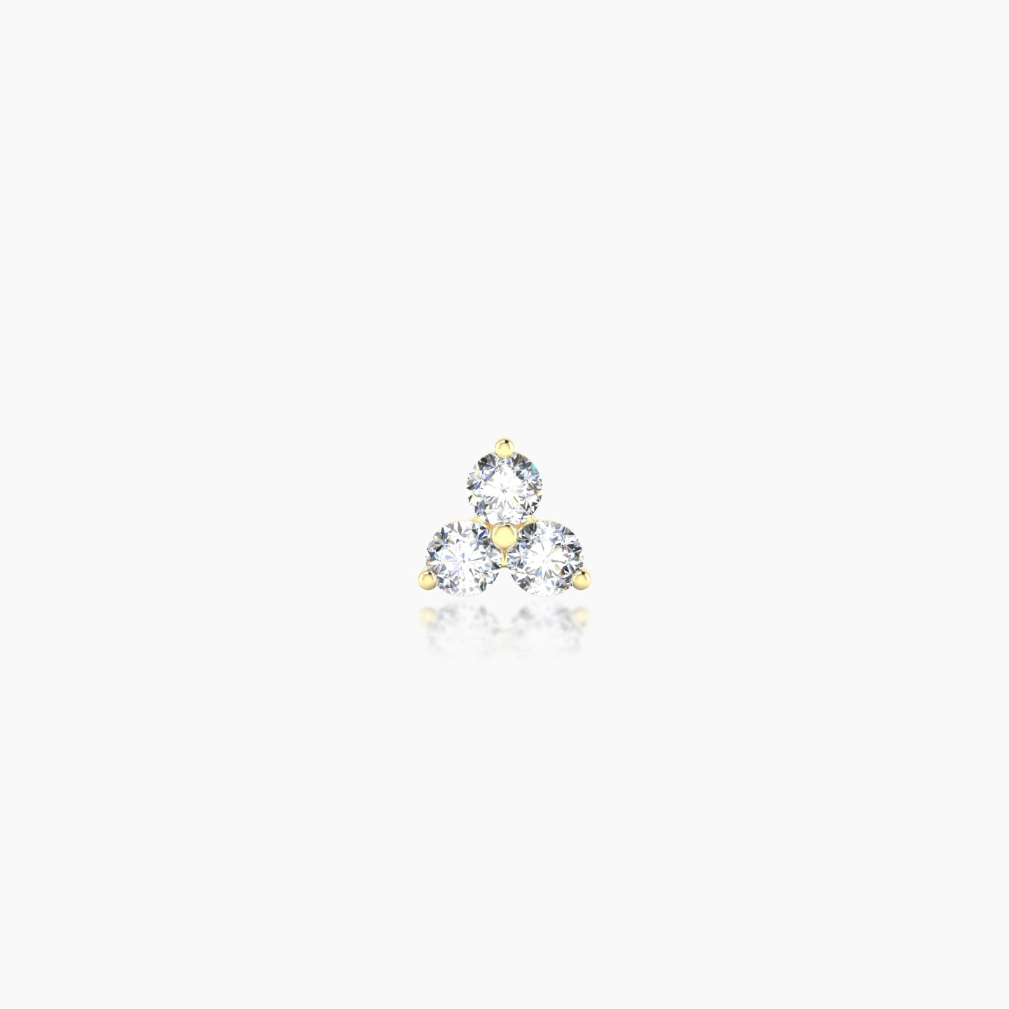 Venus | 18k Yellow Gold 4.5 mm 5 mm Trilogy Diamond Nostril Piercing