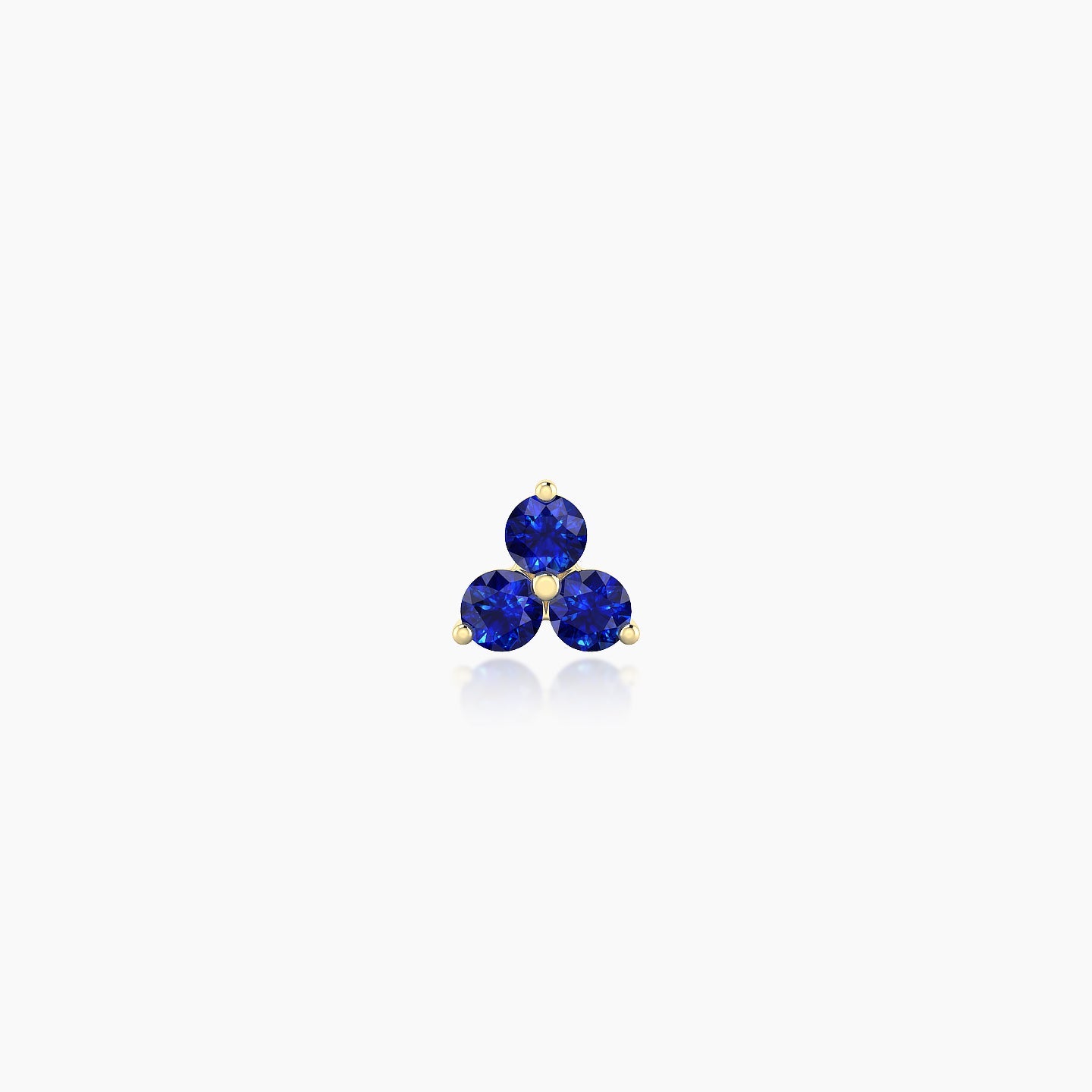 Venus | 18k Yellow Gold 5 mm 4.5 mm Trilogy Sapphire Nostril Piercing