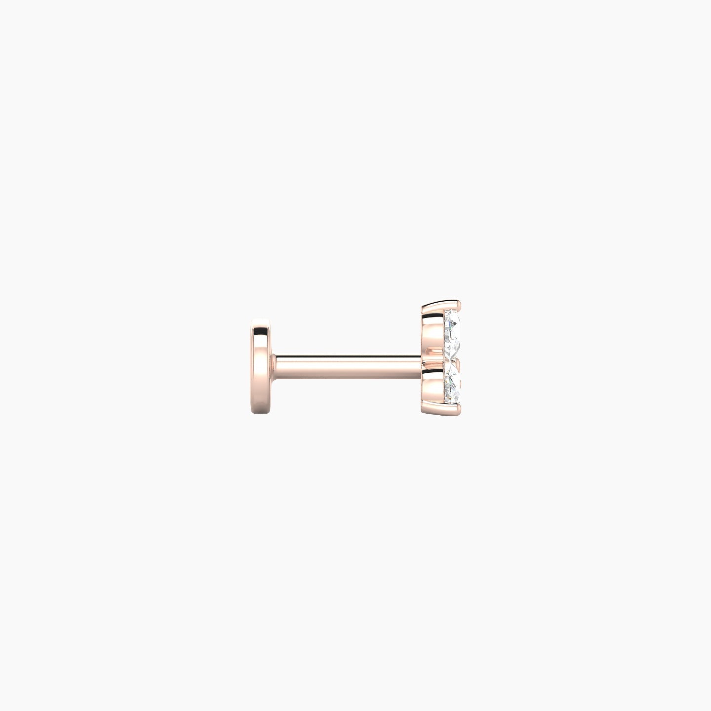 Venus | 18k Rose Gold 4.5 mm 5 mm Trilogy Diamond Nostril Piercing